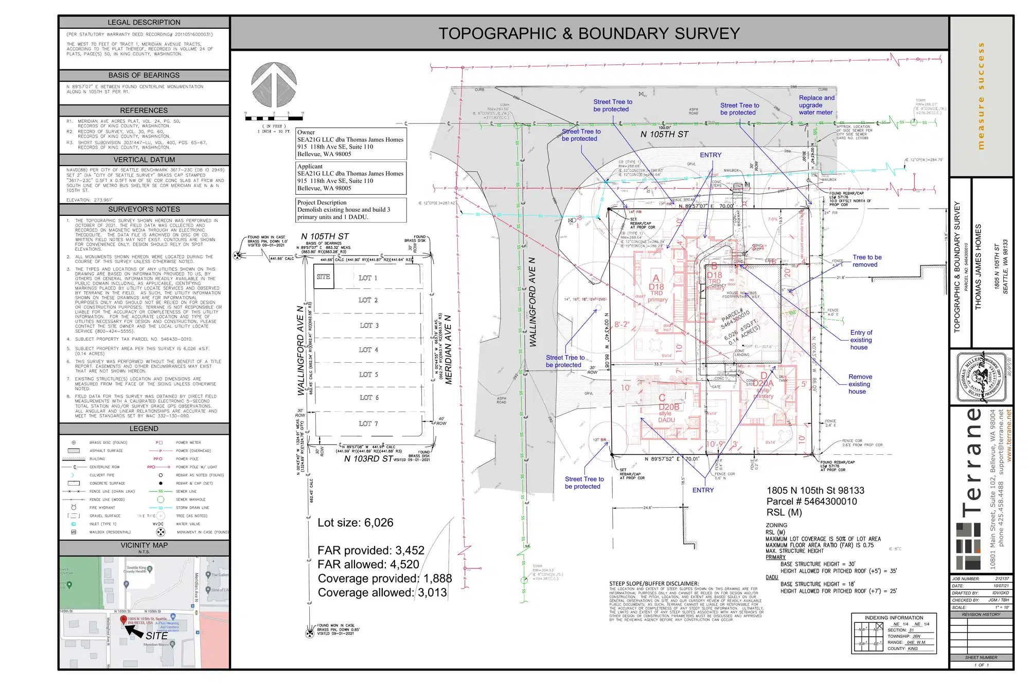 Site plan for 1805 N 105th St
