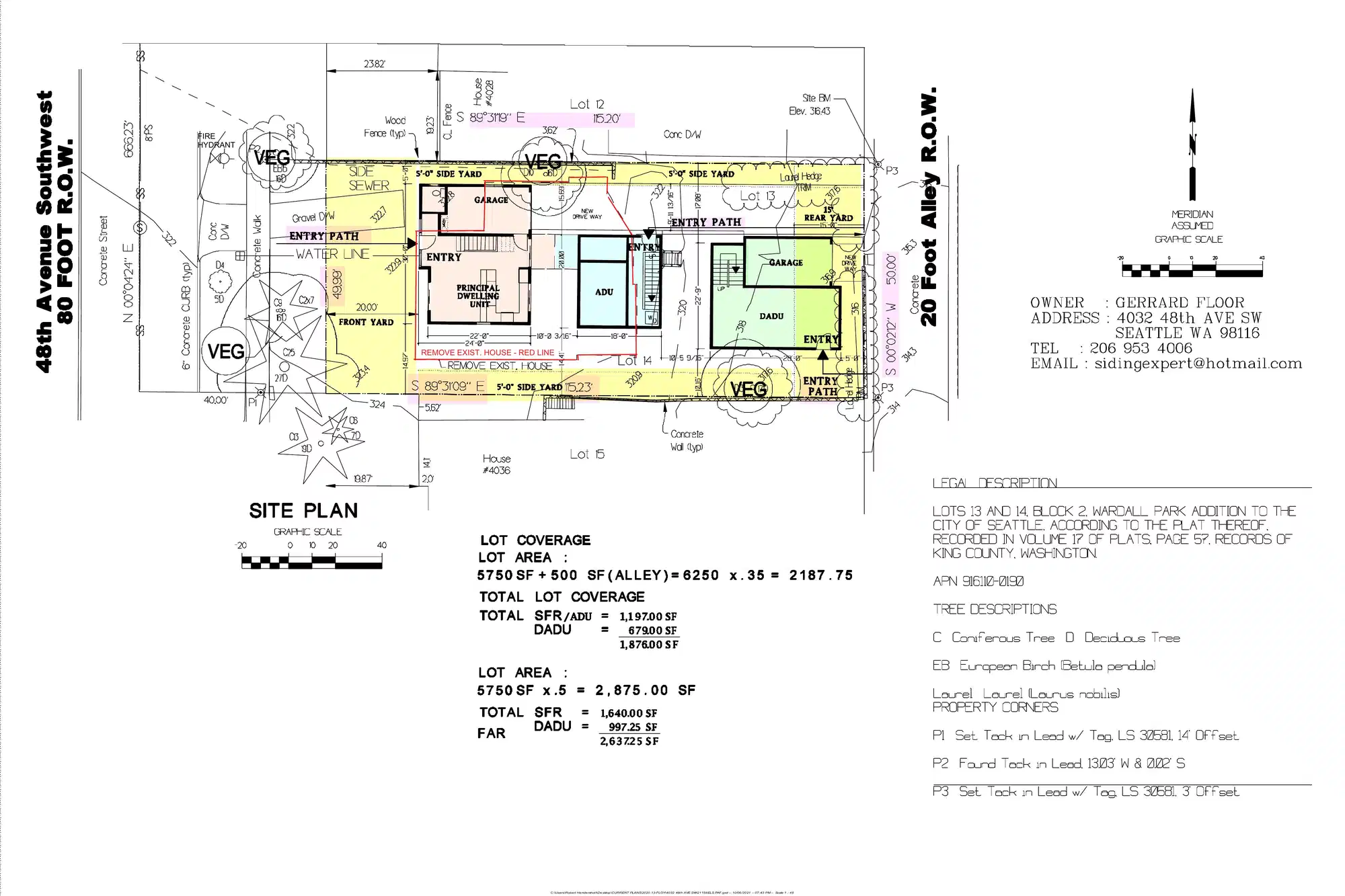 Site plan for 4030 48th Ave SW