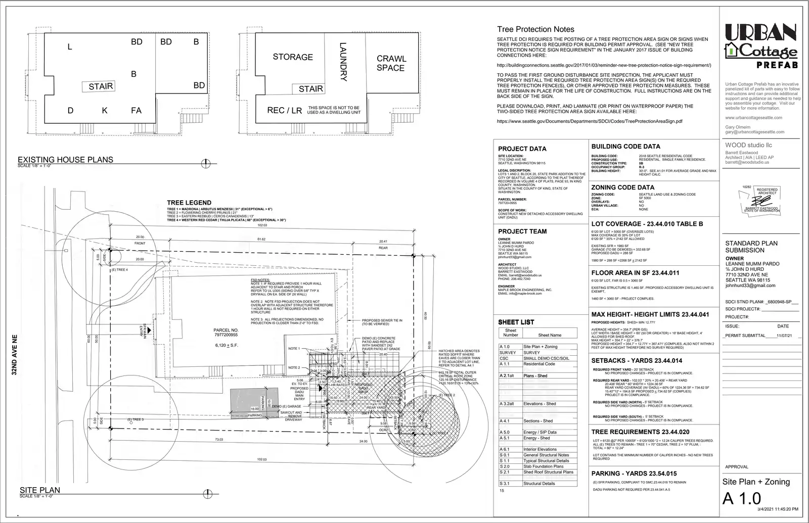Site plan for 7708 32nd Ave NE