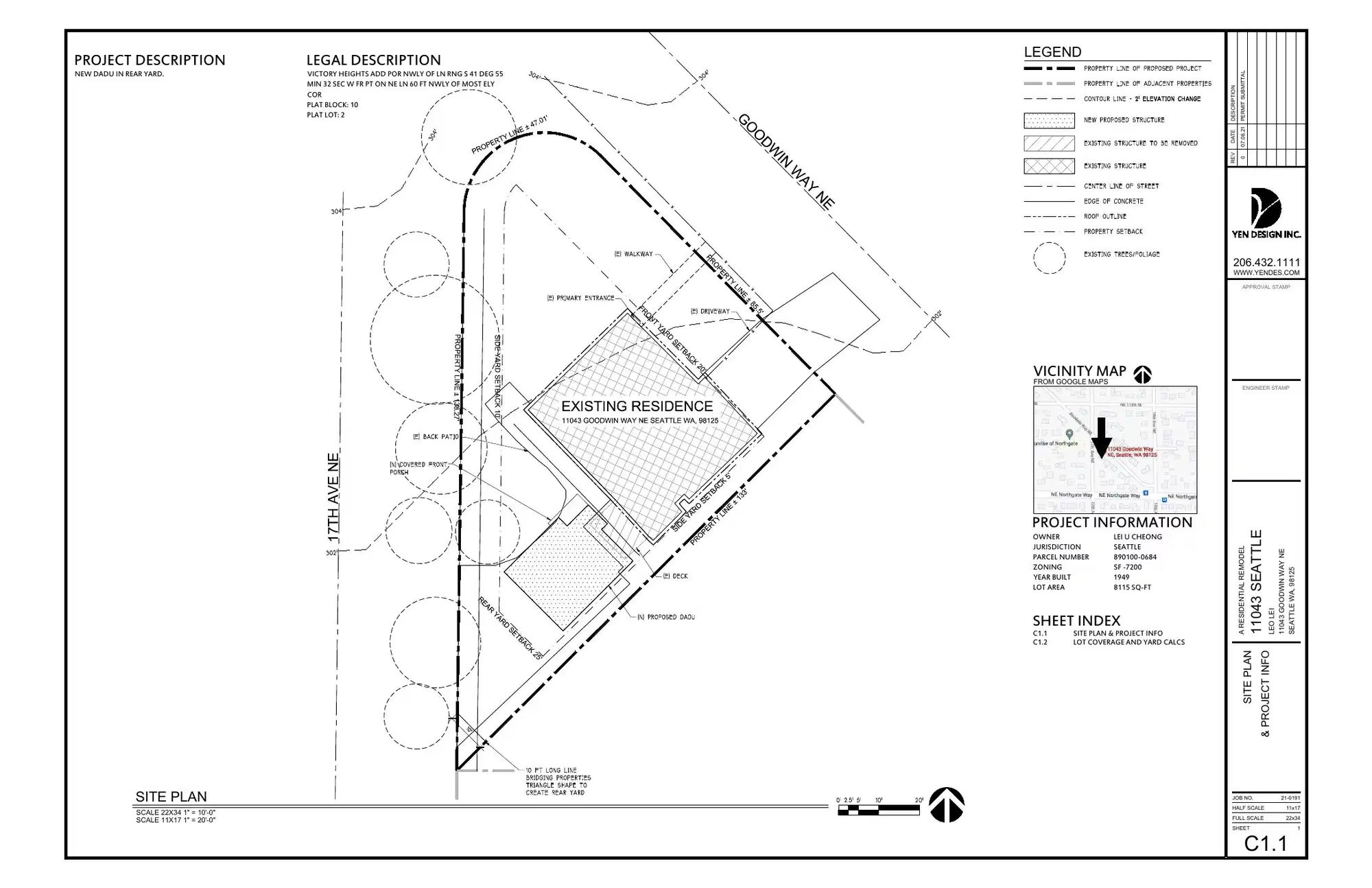 Site plan for 11020 17th Ave NE