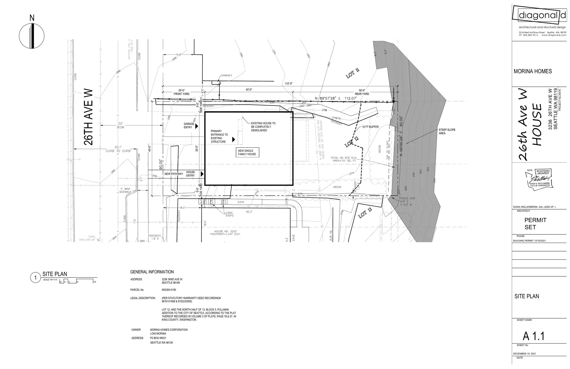 Site plan for 3236 26th Ave W