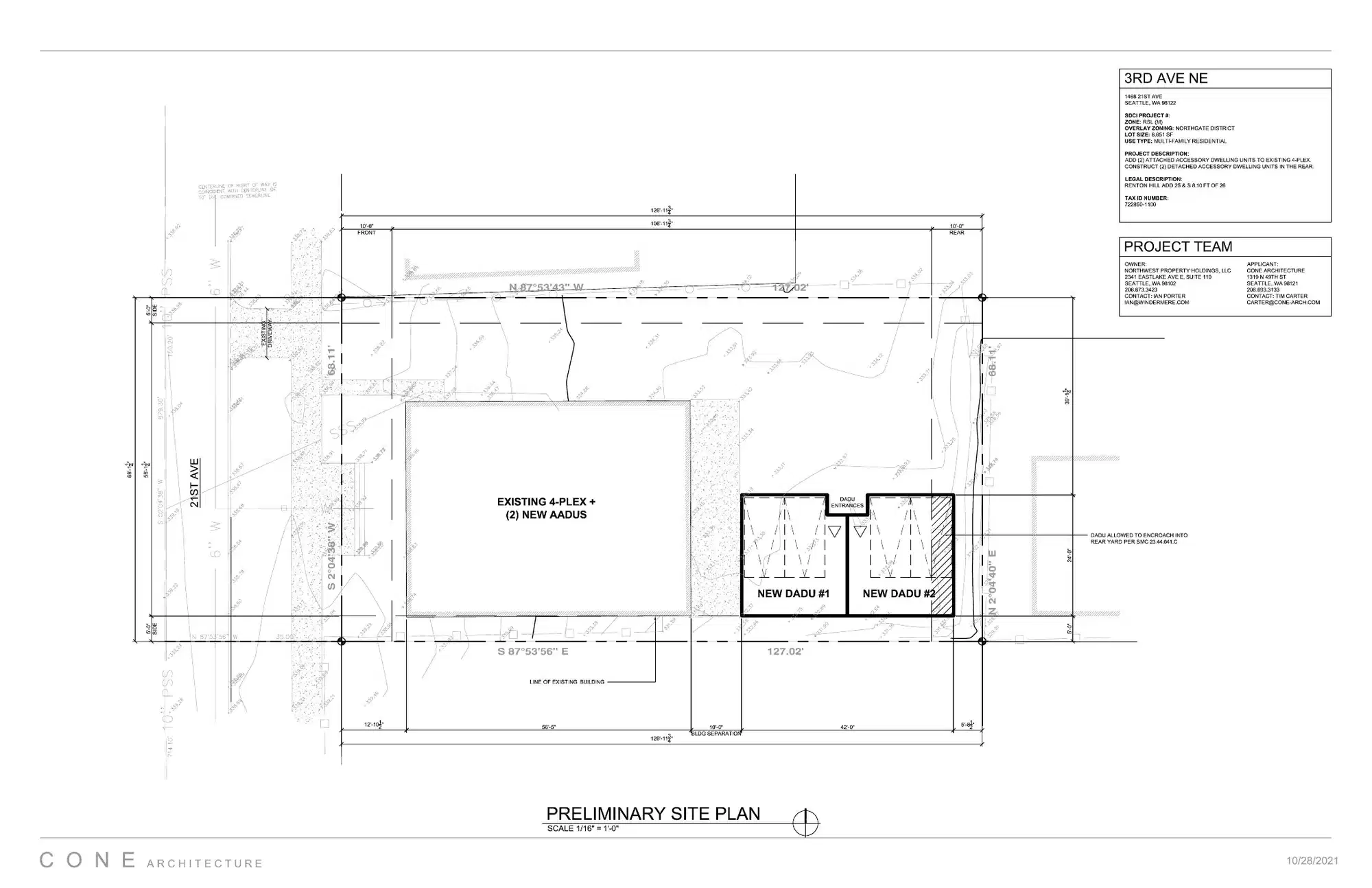 Site plan for 1470 21st Ave