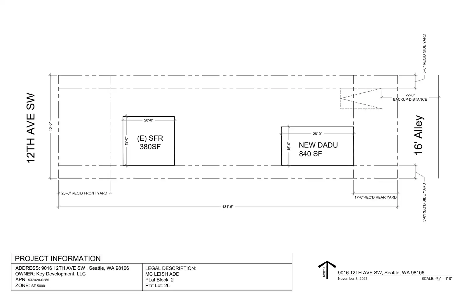 Site plan for 9016 12th Ave SW