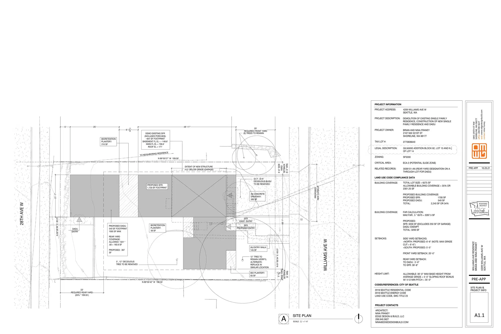 Site plan for 4209 Williams Ave W