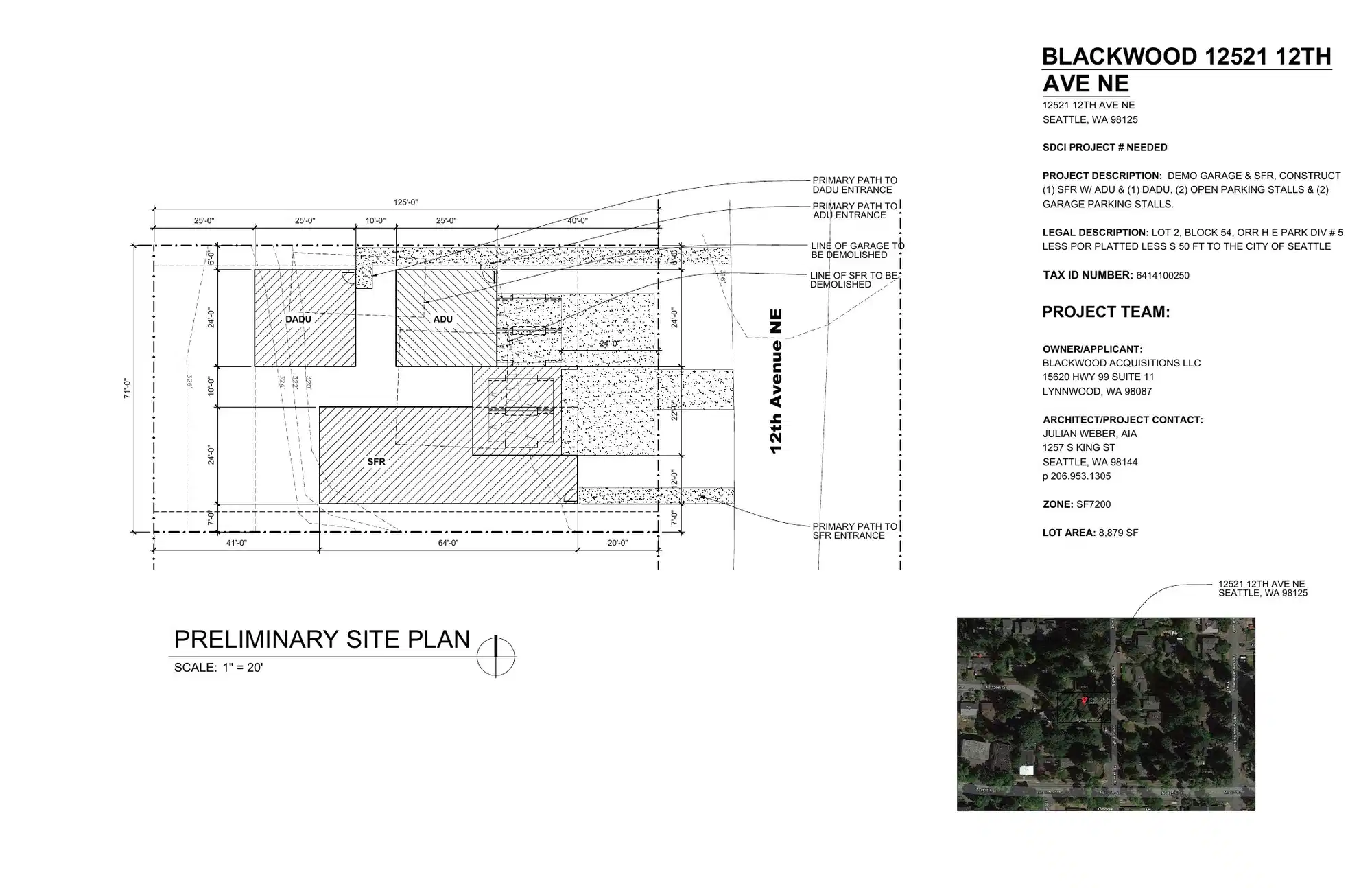 Site plan for 12521 12th Ave NE