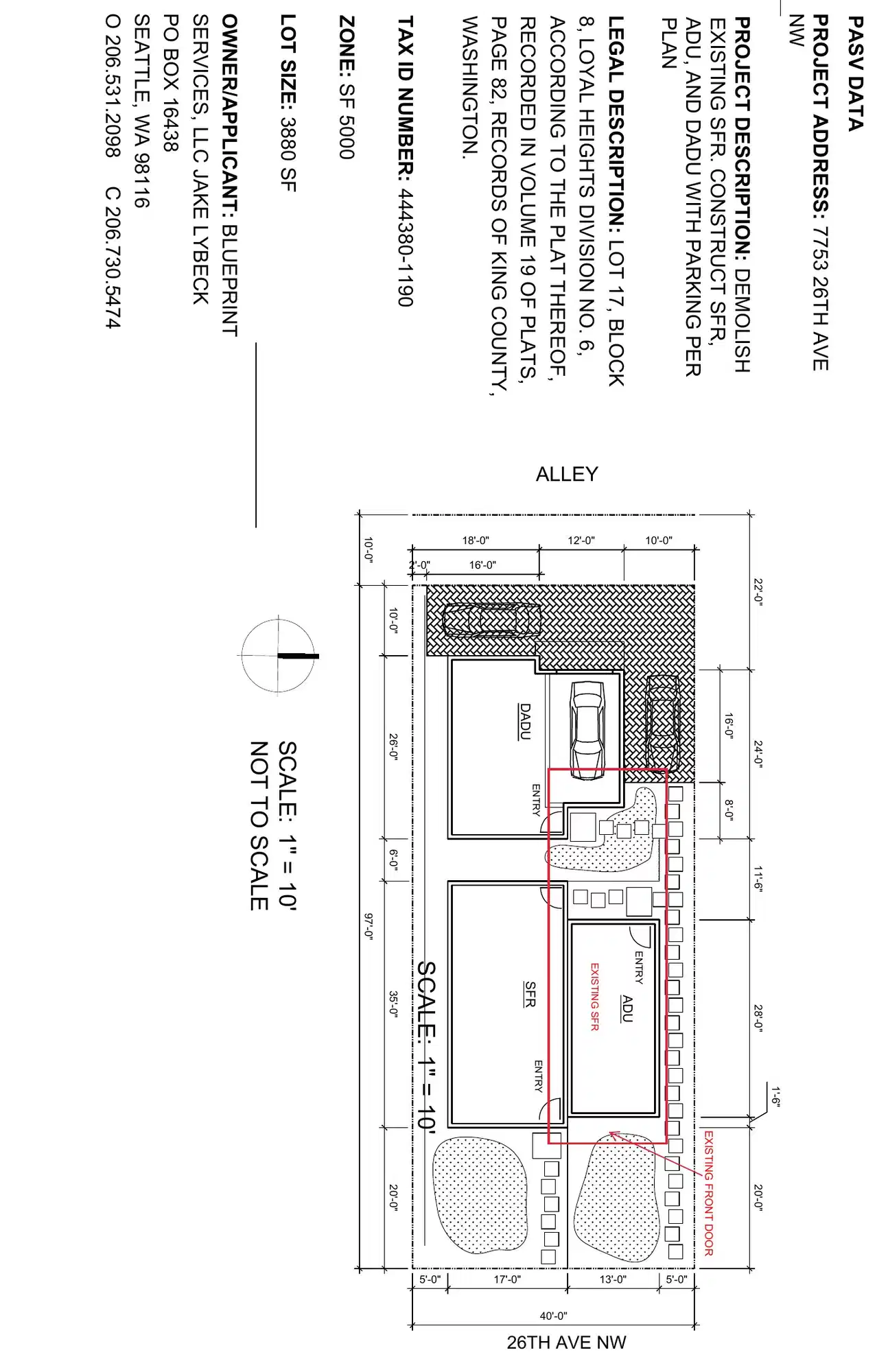 Site plan for 7753 26th Ave NW