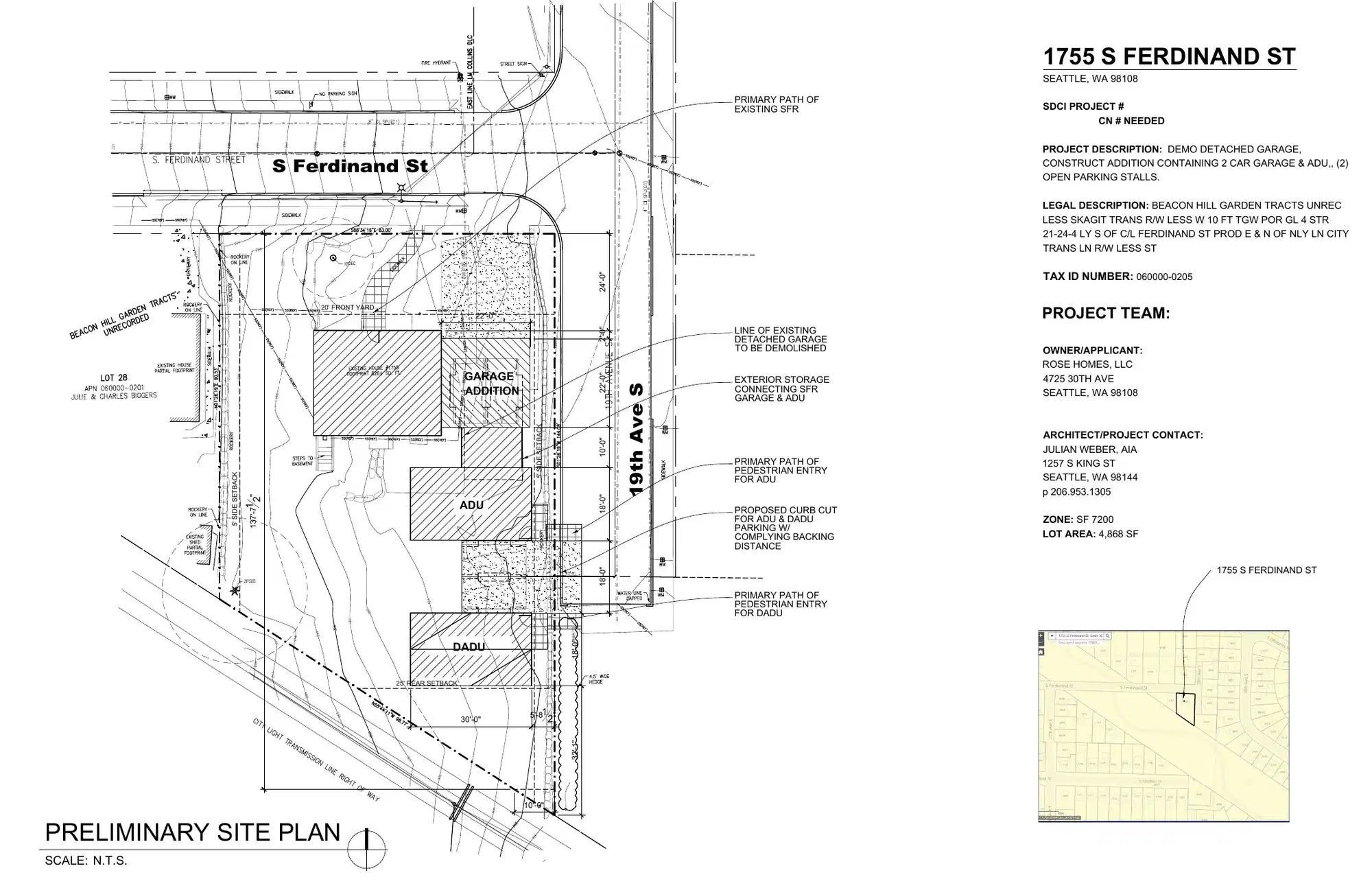 Site plan for 4905 19th Ave S