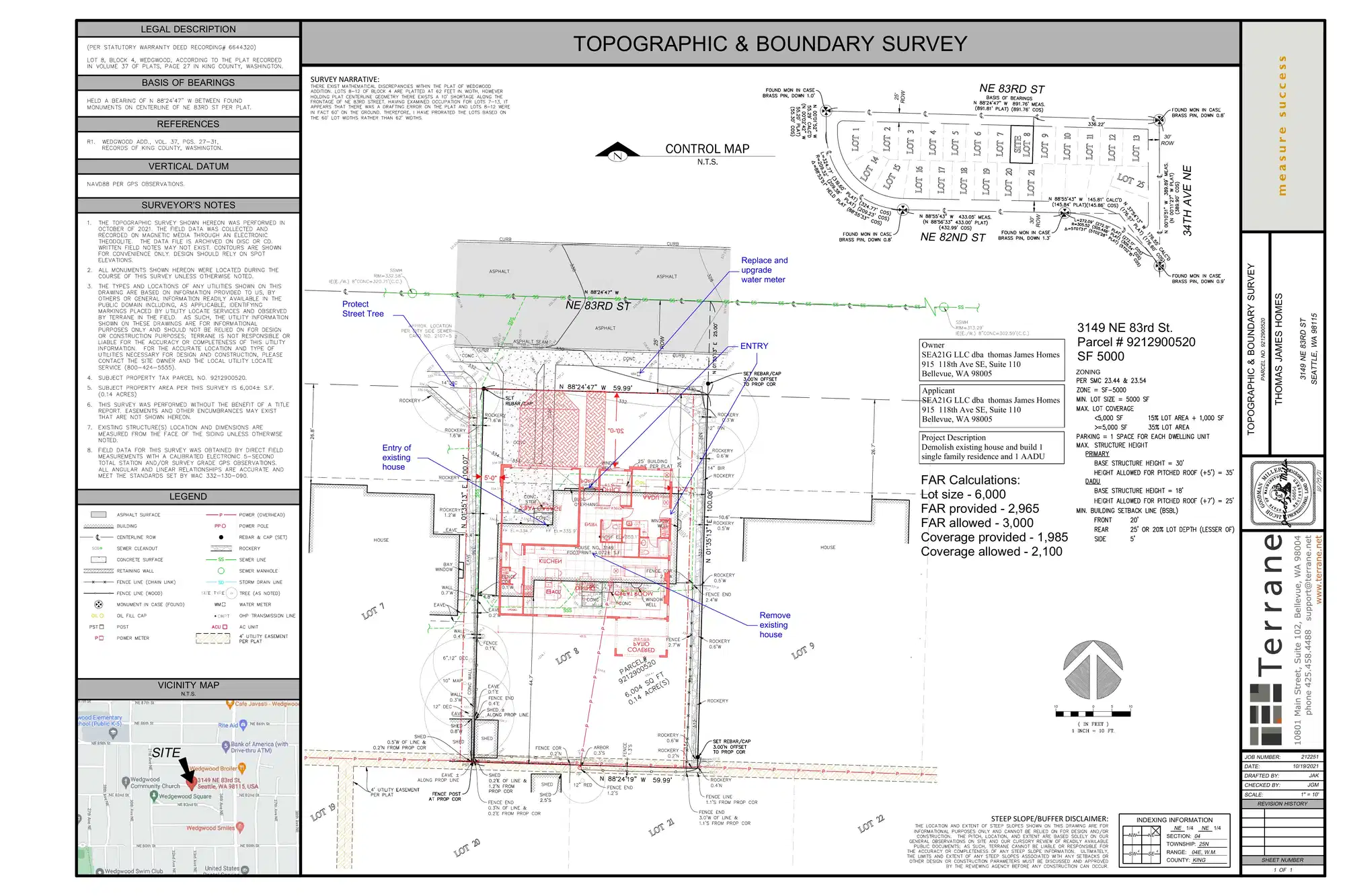 Site plan for 3149 NE 83rd St