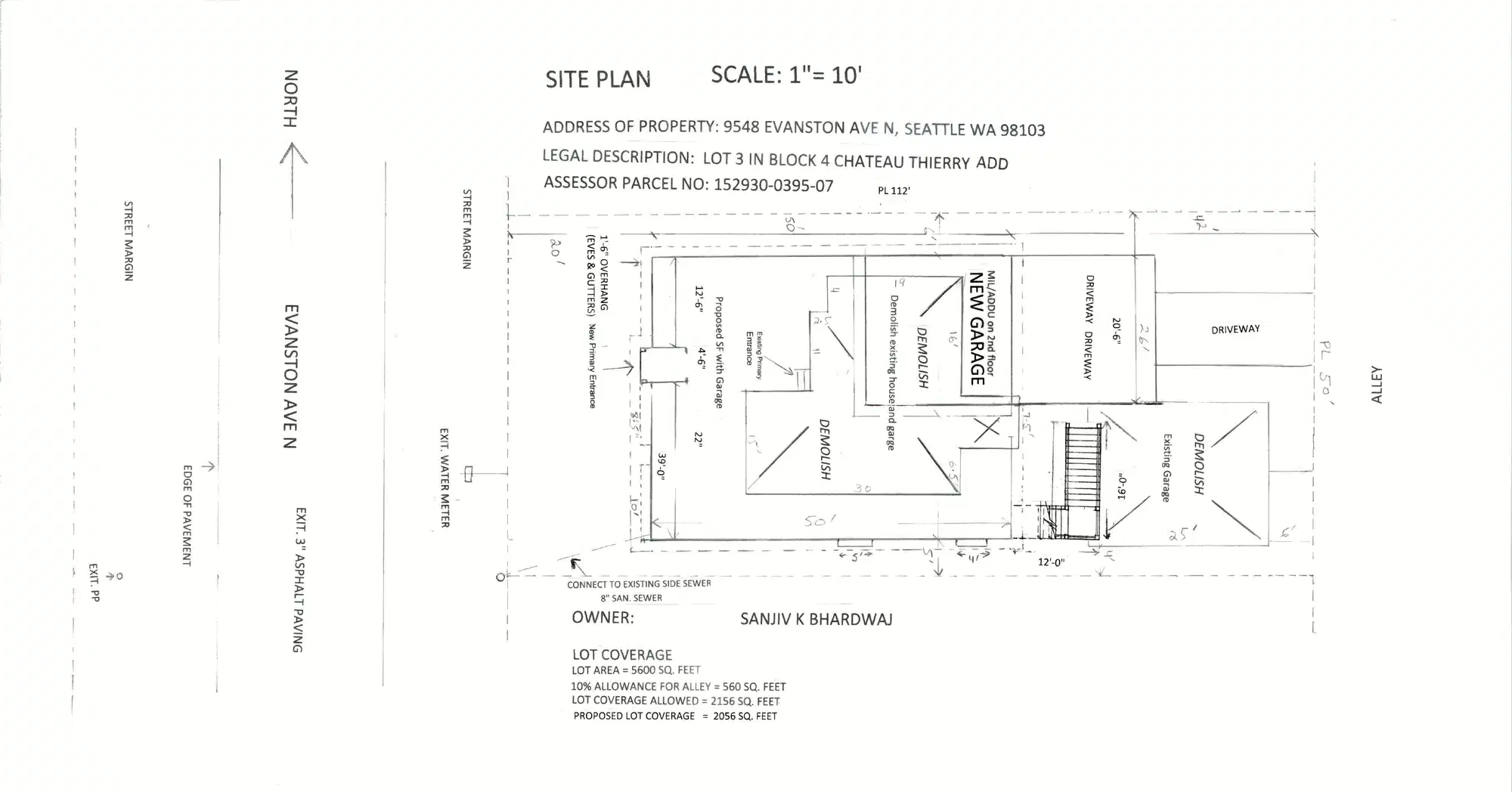 Site plan for 9548 Evanston Ave N