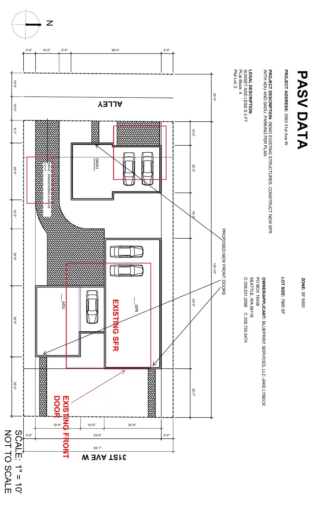 Site plan for 2563 31st Ave W