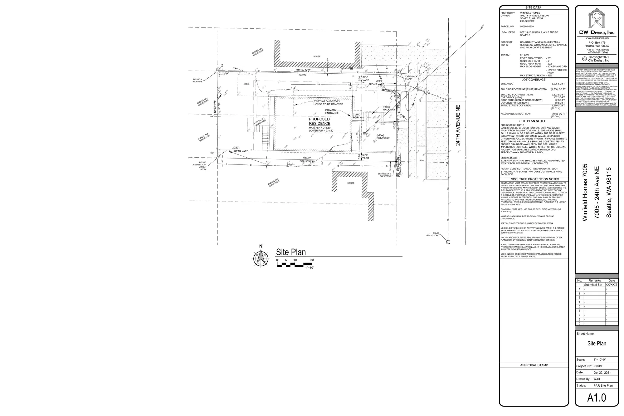 Site plan for 7005 24th Ave NE
