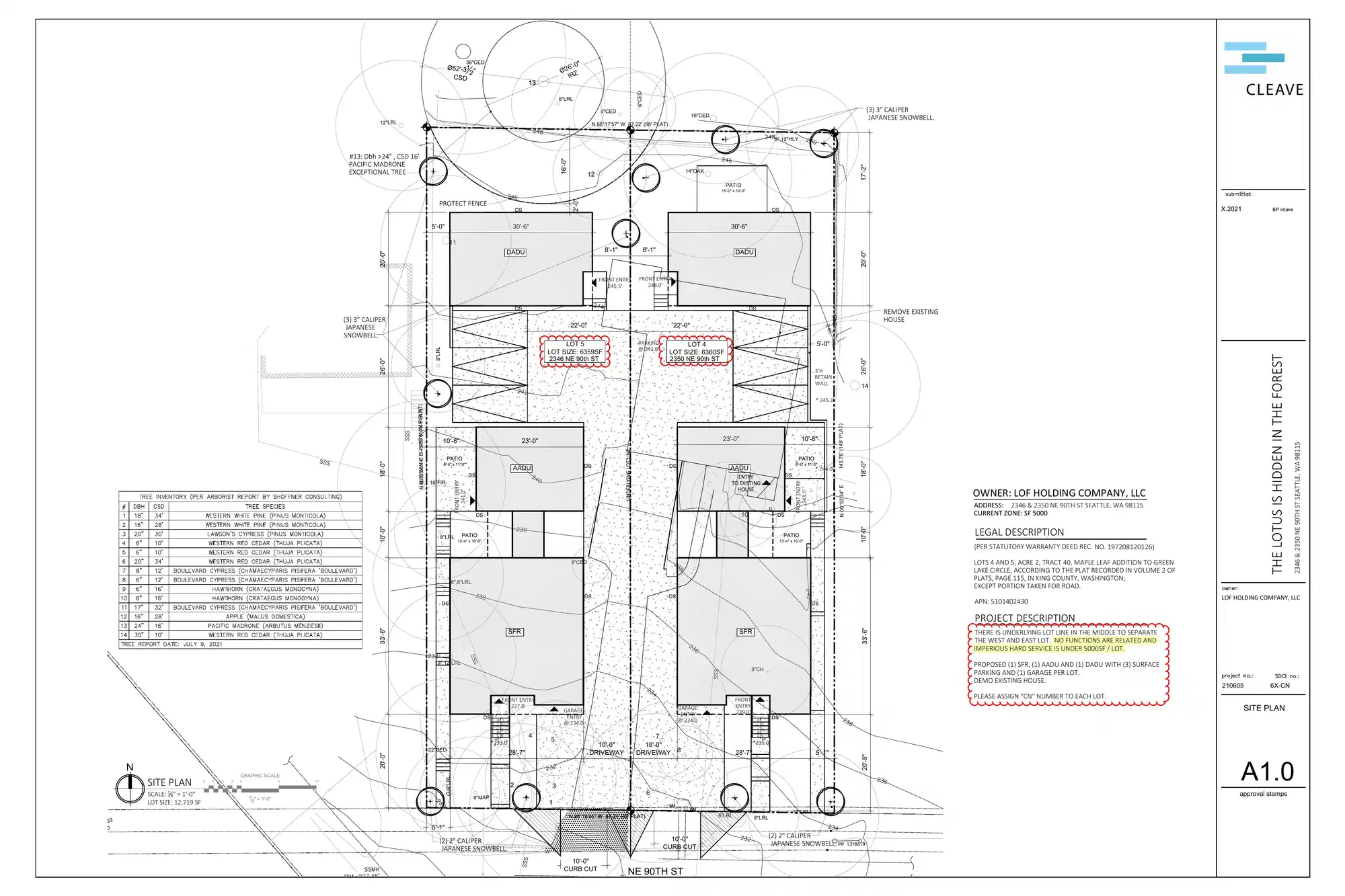 Site plan for 2350 NE 90th St