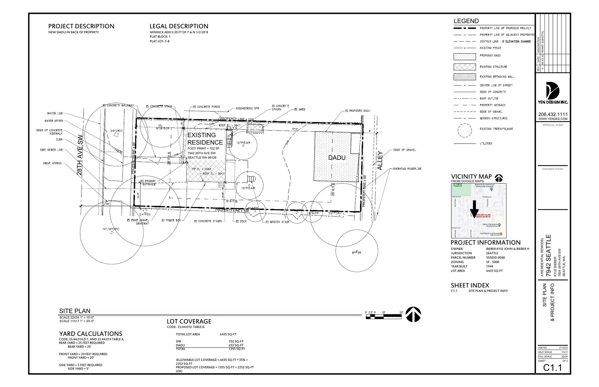 Site plan for 7940 28th Ave SW