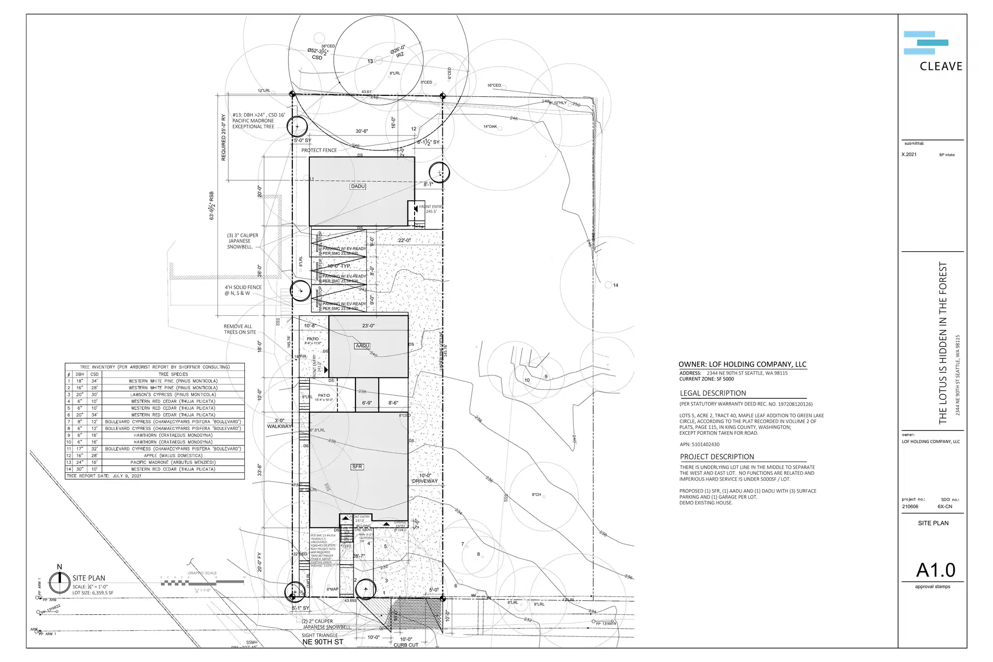 Site plan for 2344 NE 90th St