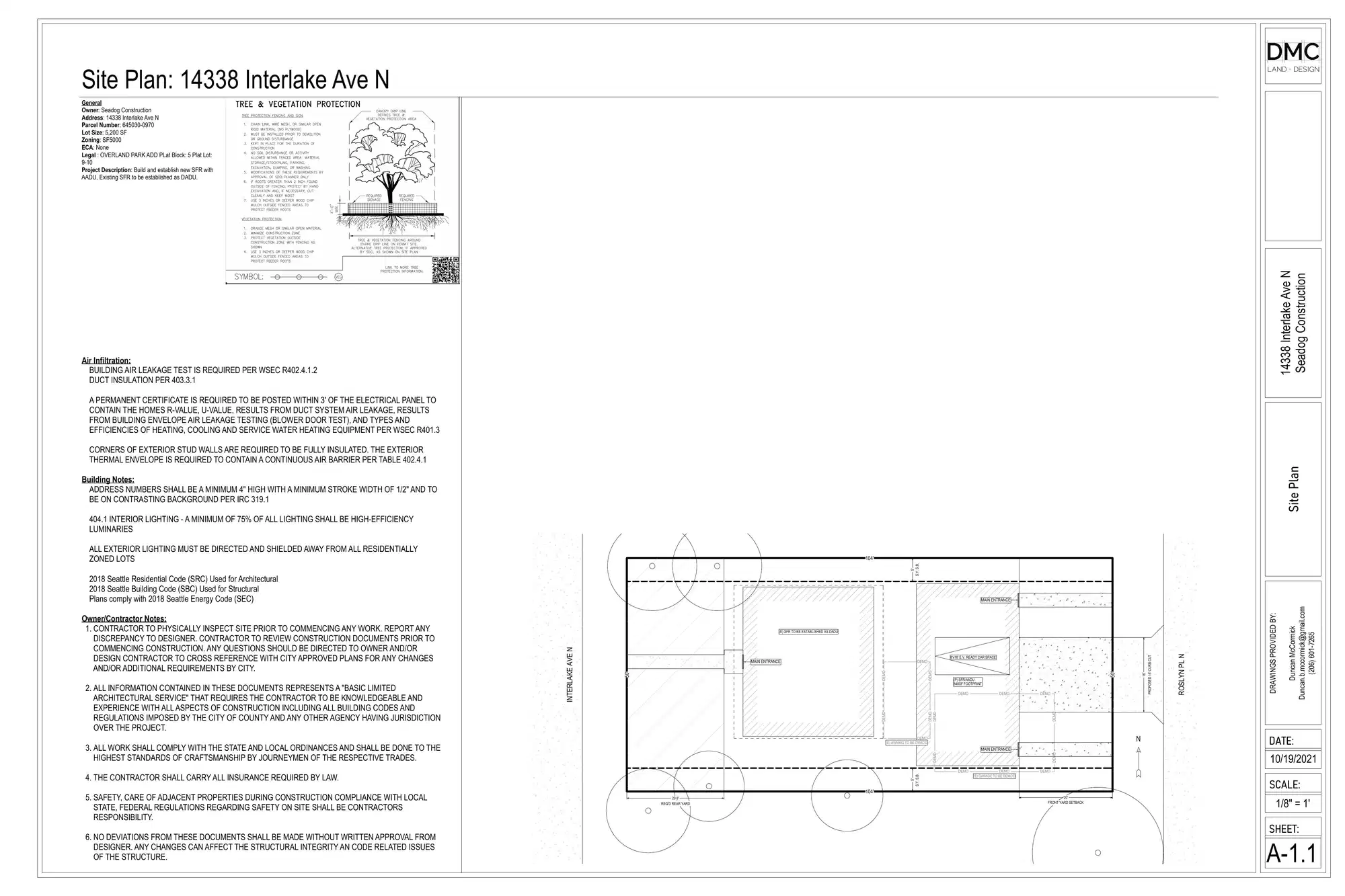 Site plan for 14337 Roslyn Pl N
