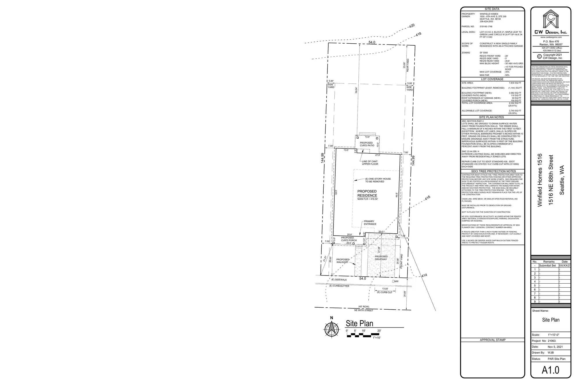 Site plan for 1516 NE 88th St