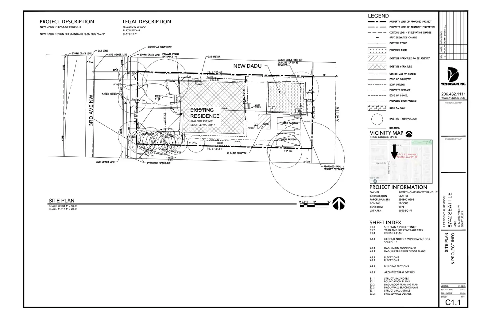 Site plan for 8744 3rd Ave NW