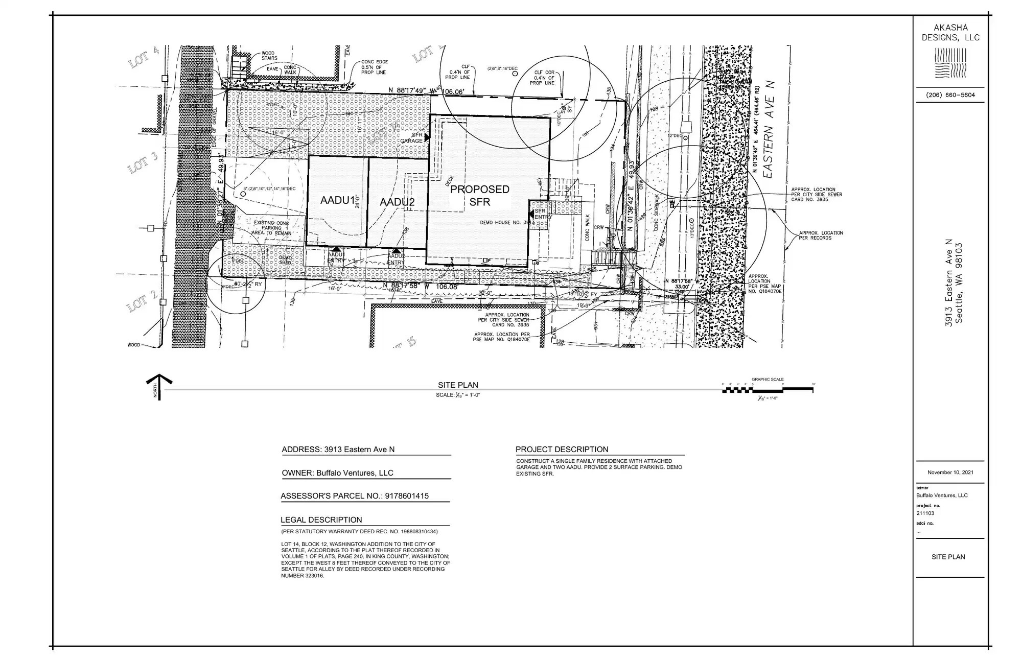 Site plan for 3913 Eastern Ave N