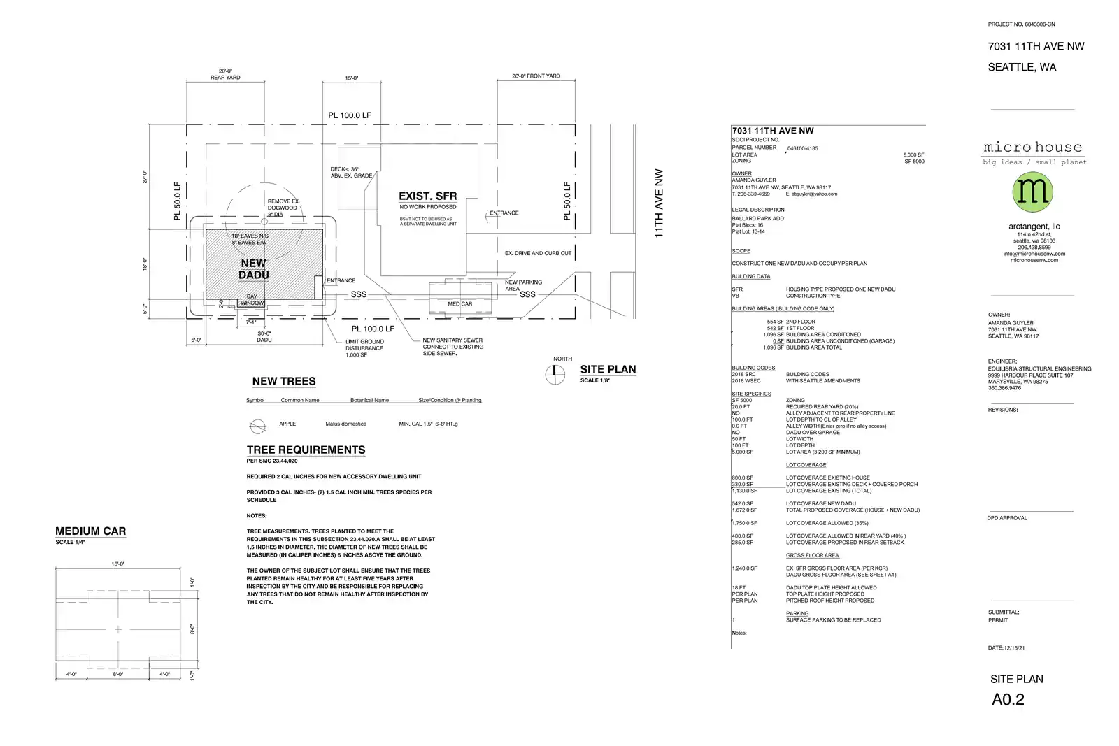 Site plan for 7031 11th Ave NW