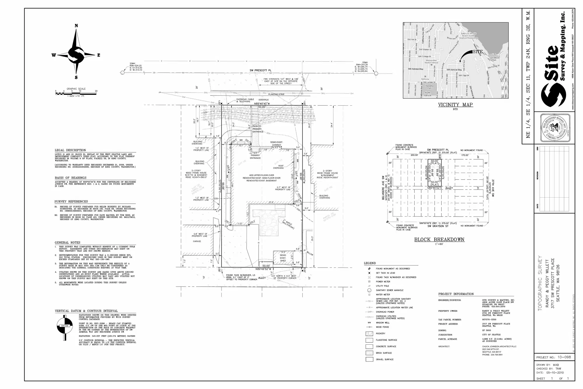 Site plan for 3717 SW Prescott Pl