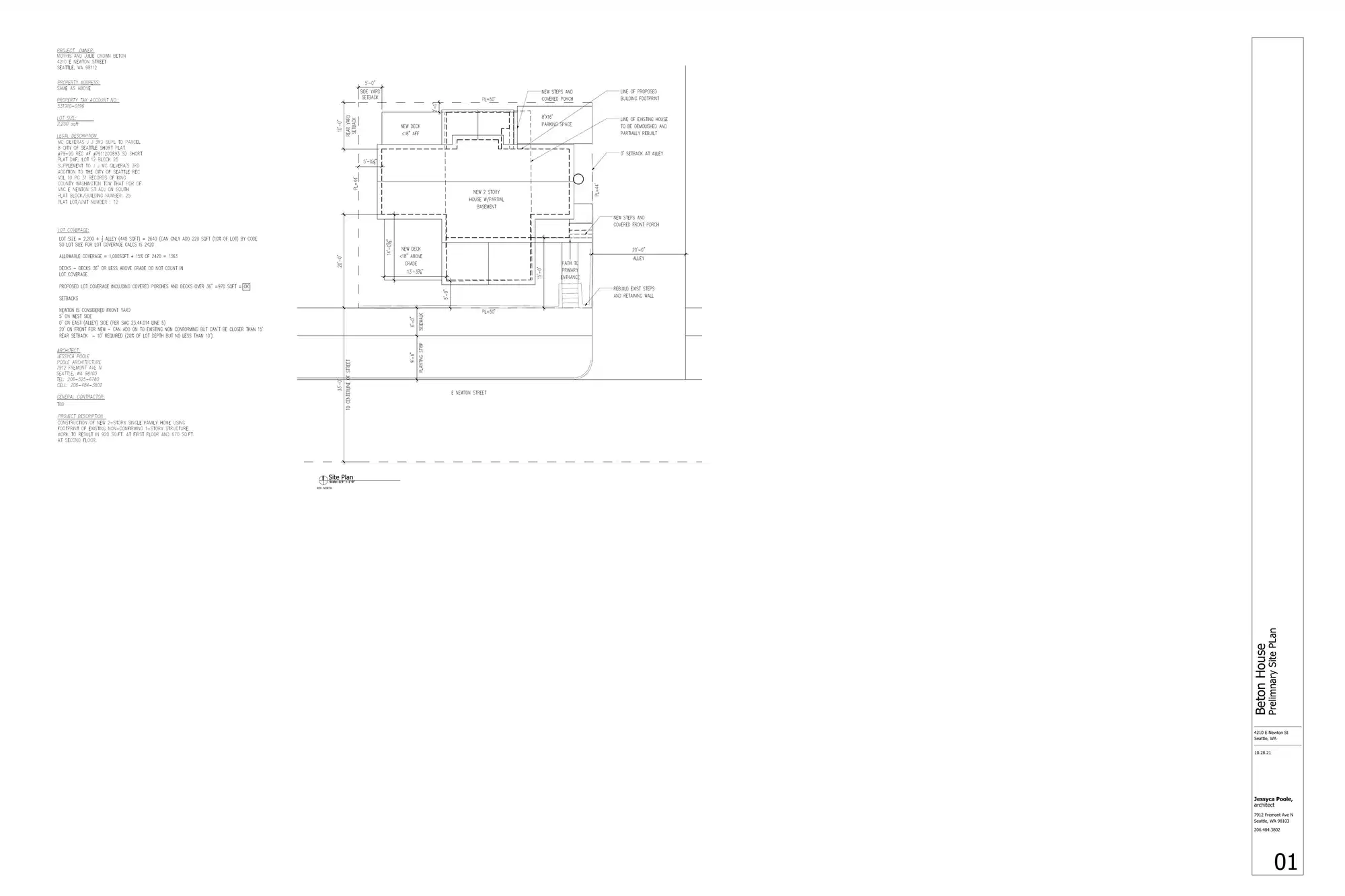 Site plan for 4210 E Newton St
