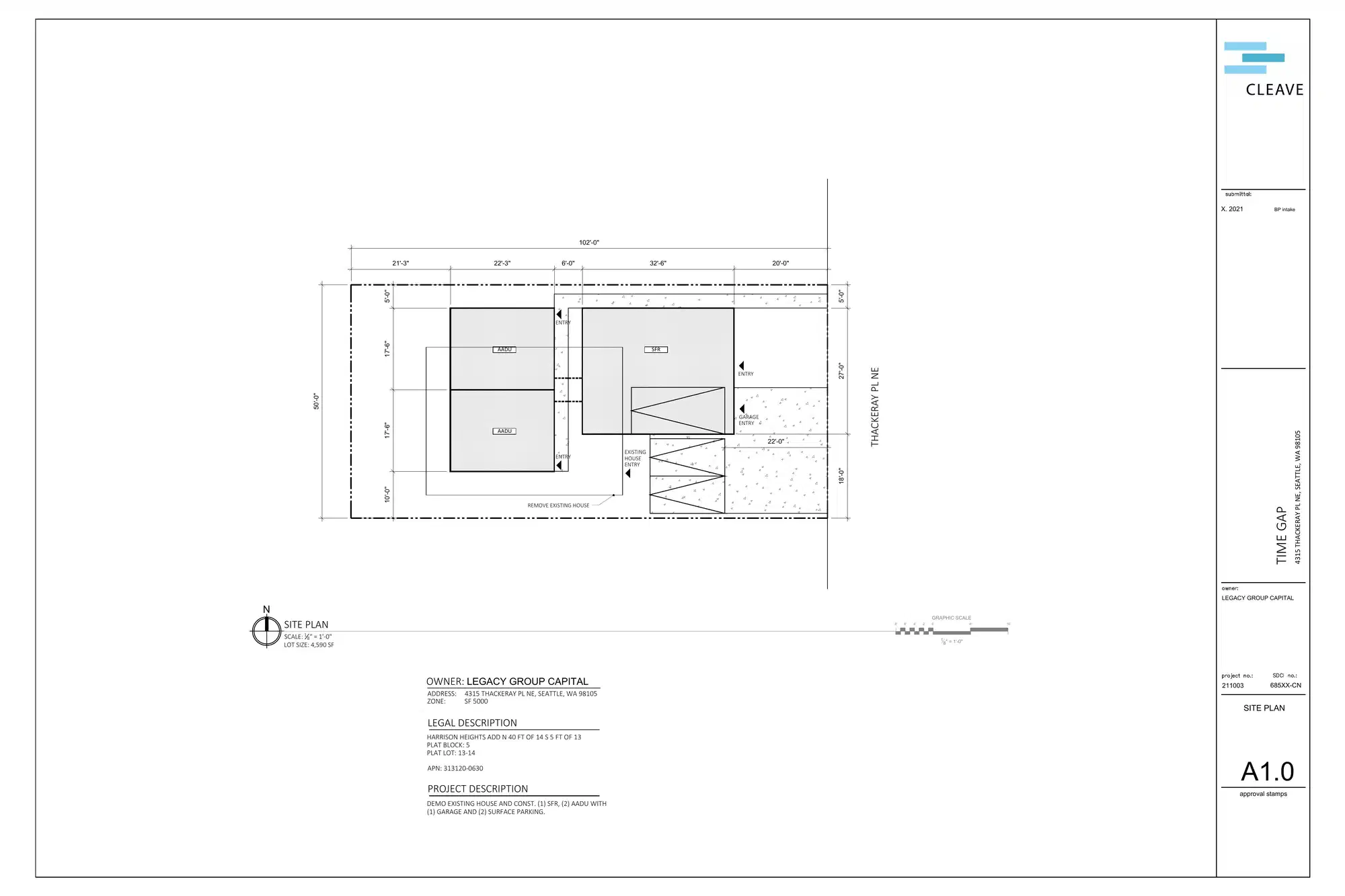 Site plan for 4315 Thackeray Pl NE