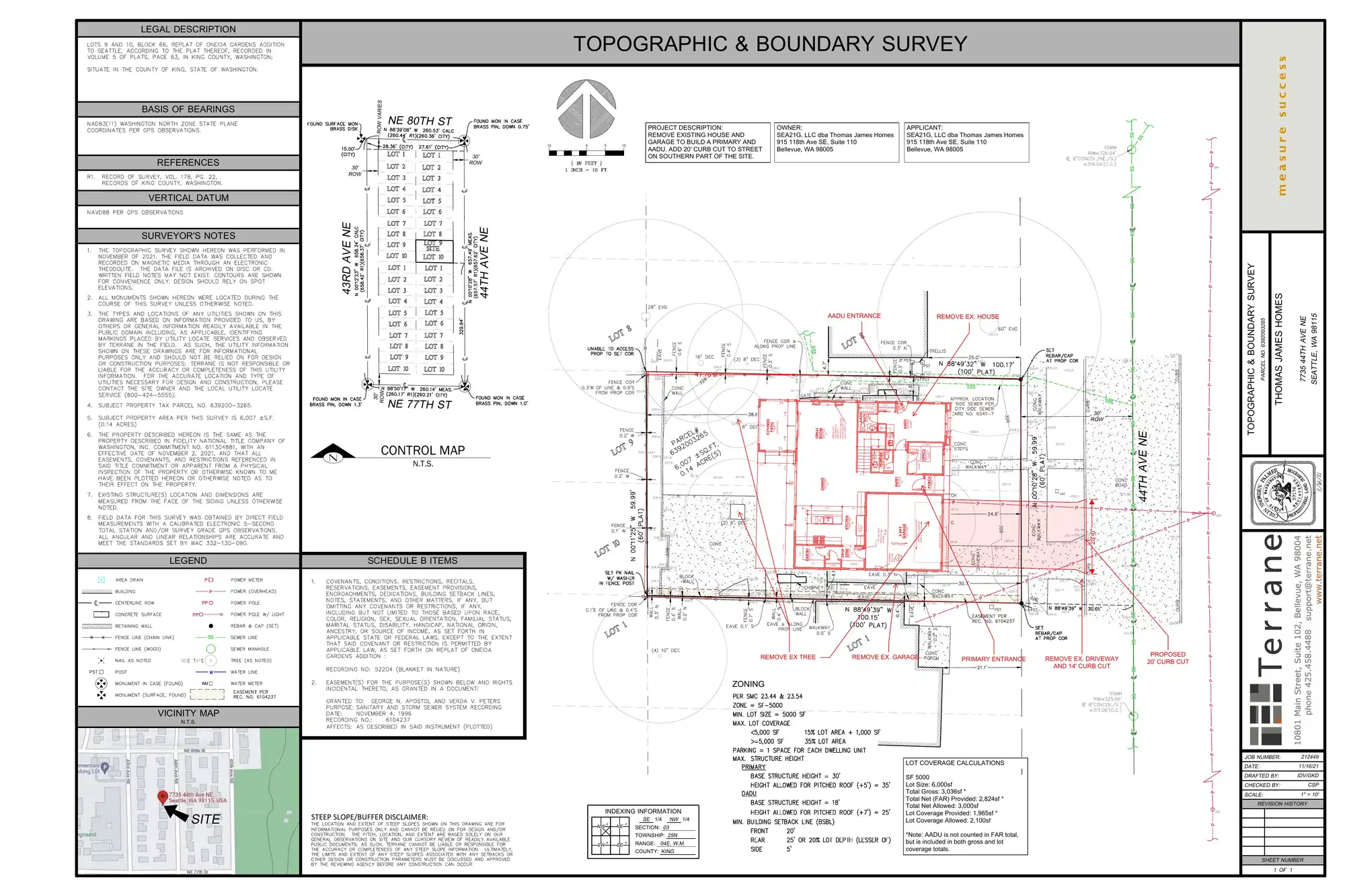 Site plan for 7735 44th Ave NE