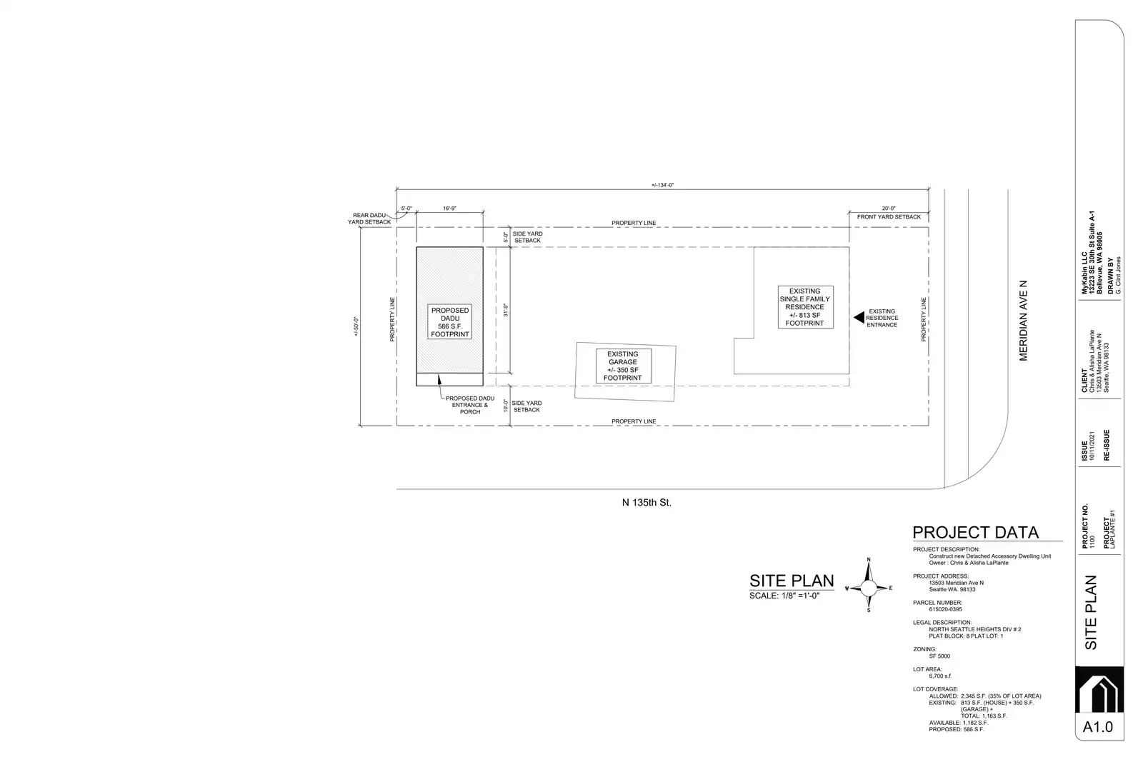 Site plan for 1912 N 135th St