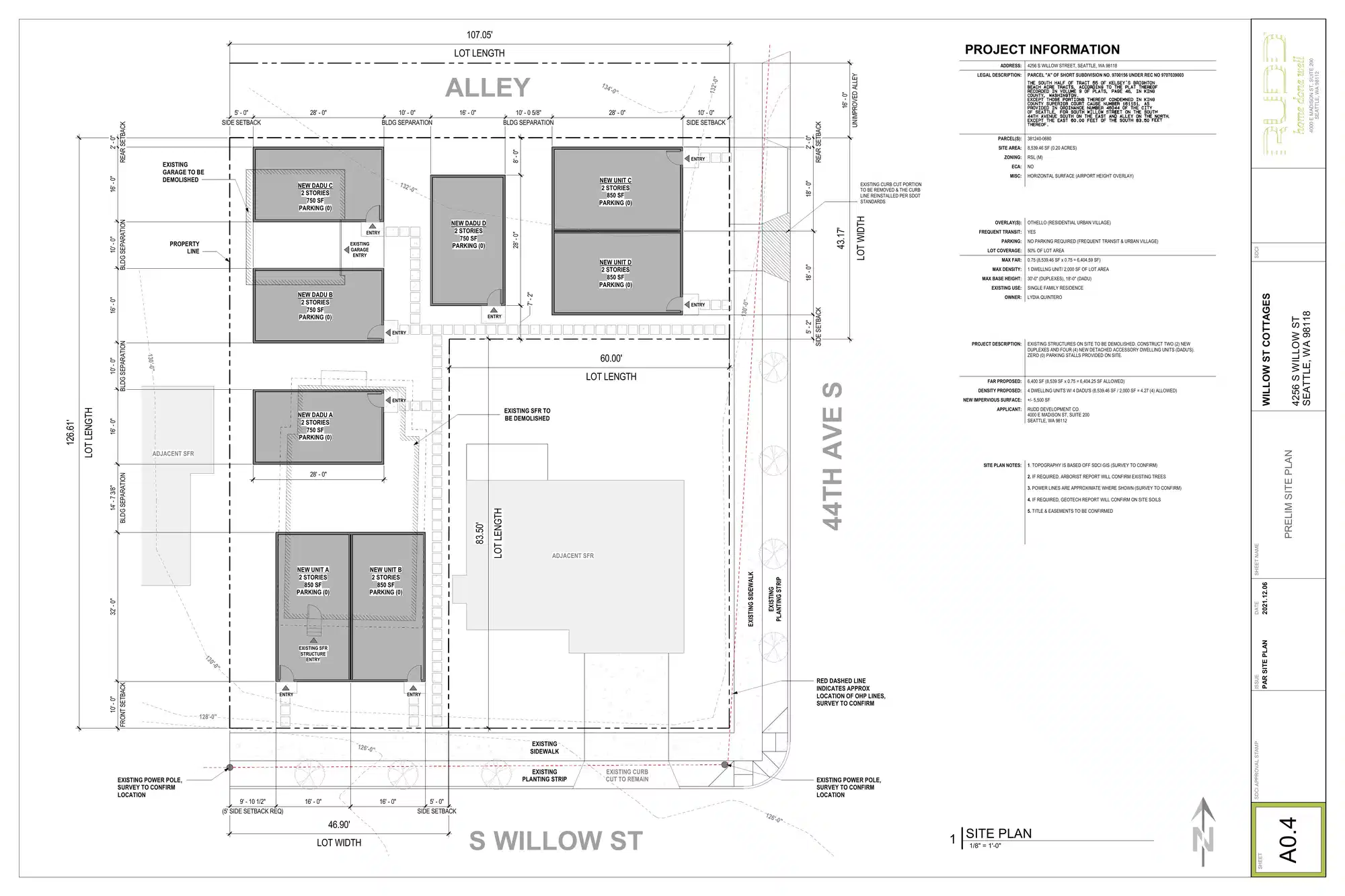 Site plan for 4256 S Willow St
