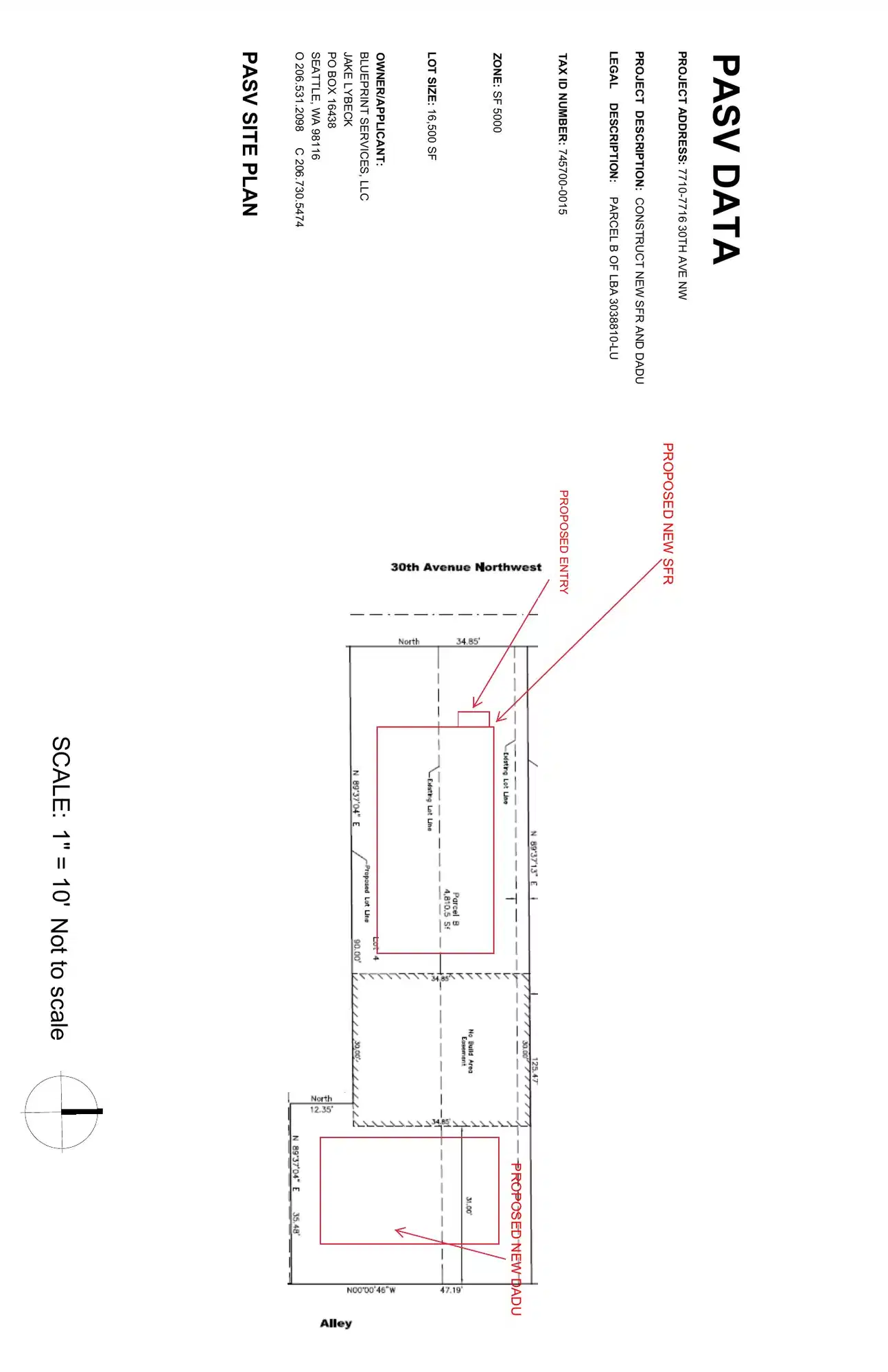 Site plan for 7714 30th Ave NW