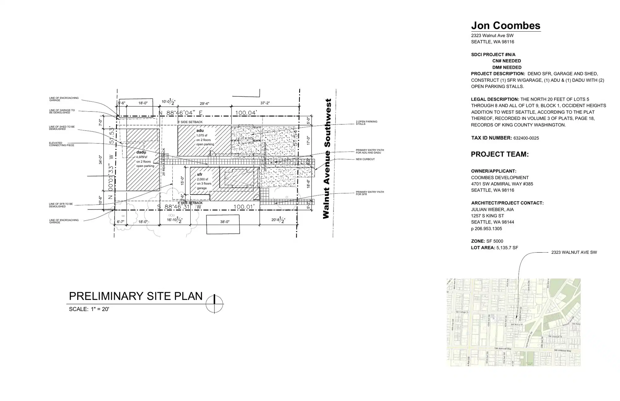 Site plan for 2323 Walnut Ave SW