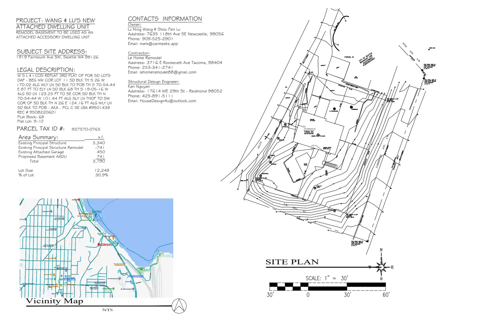 Site plan for 1919 Fairmount Ave SW
