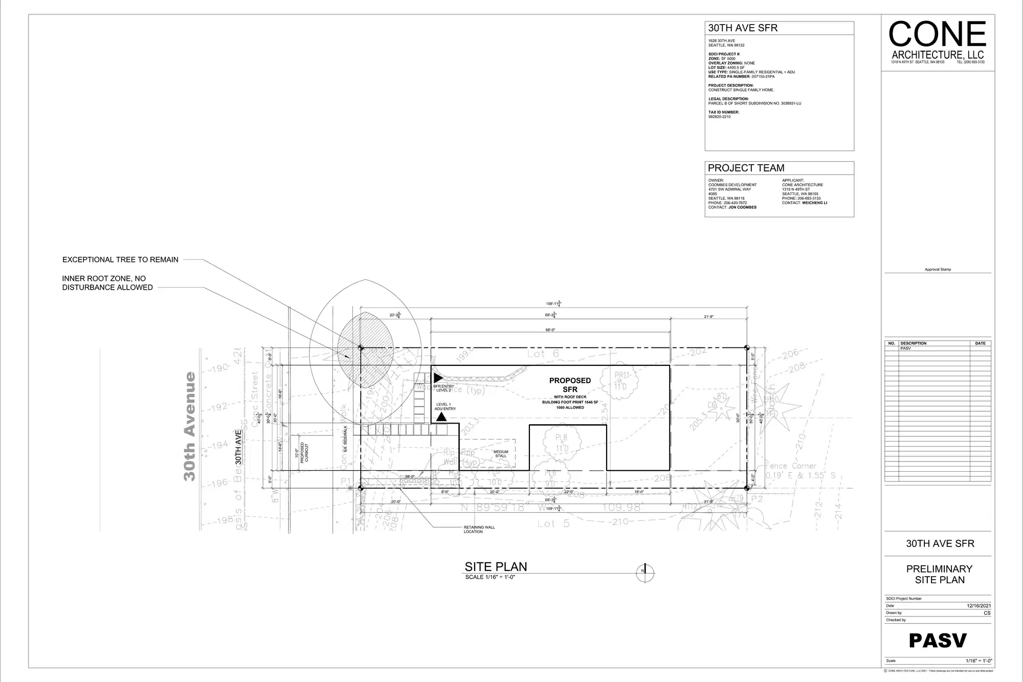 Site plan for 1628 30th Ave