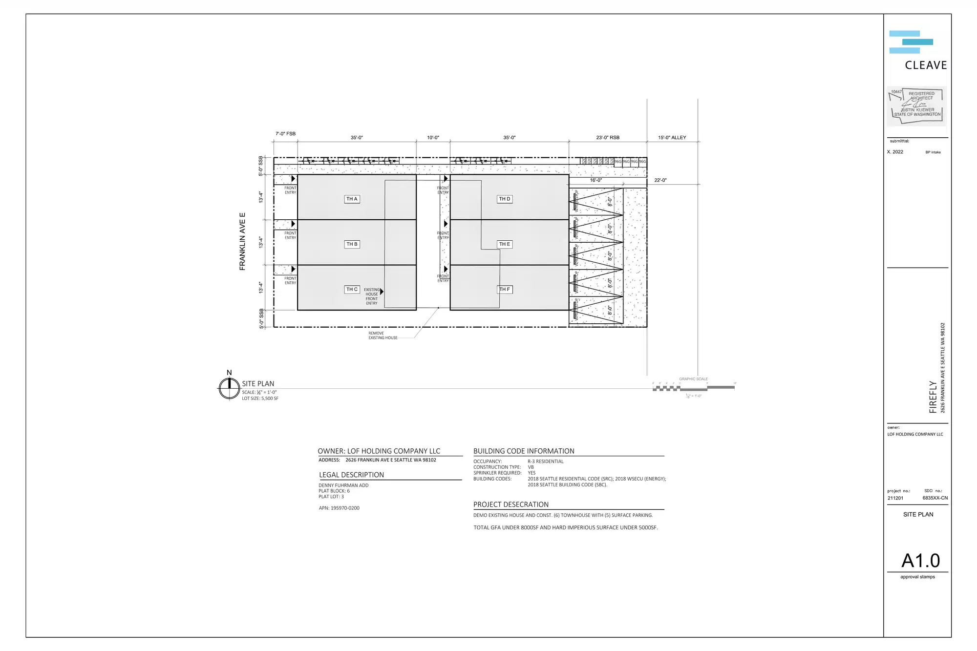 Site plan for 2626 Franklin Ave E