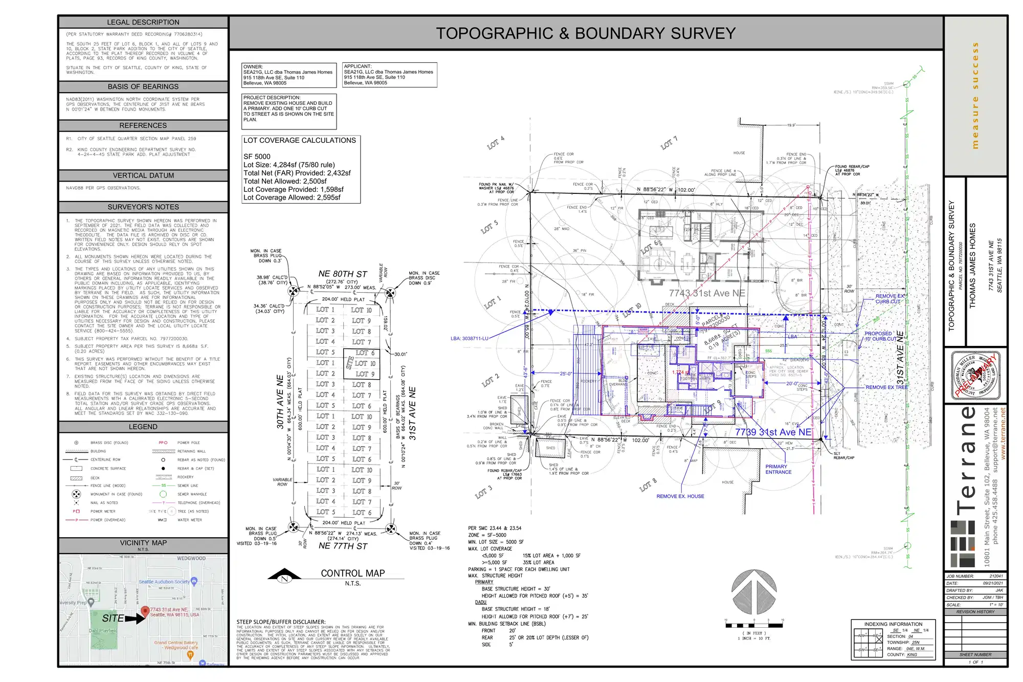 Site plan for 7739 31st Ave NE