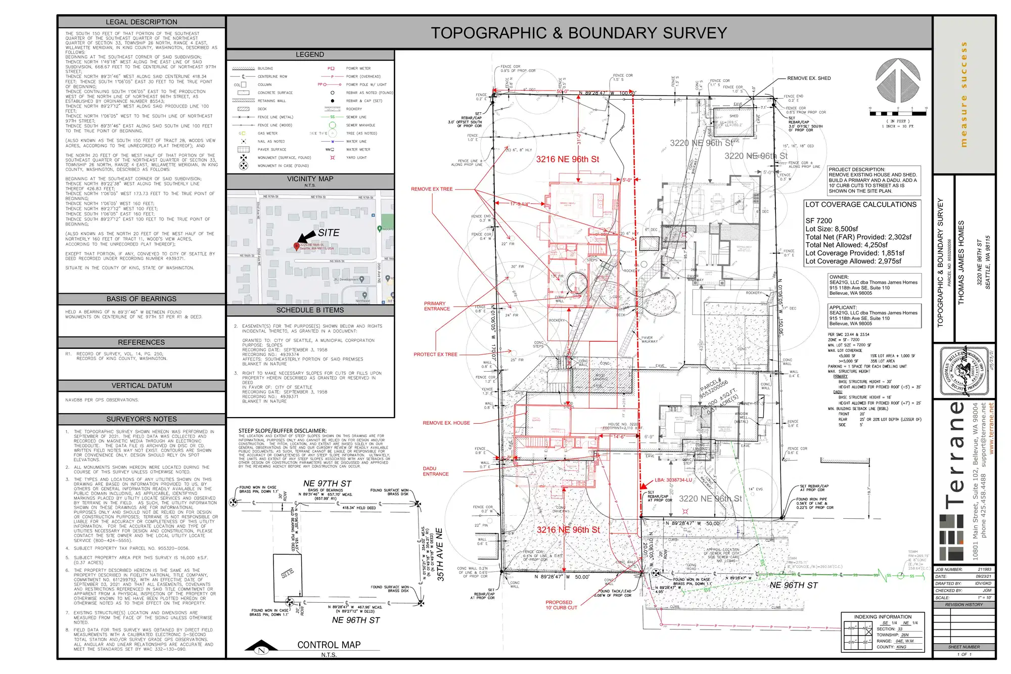 Site plan for 3216 NE 96th St