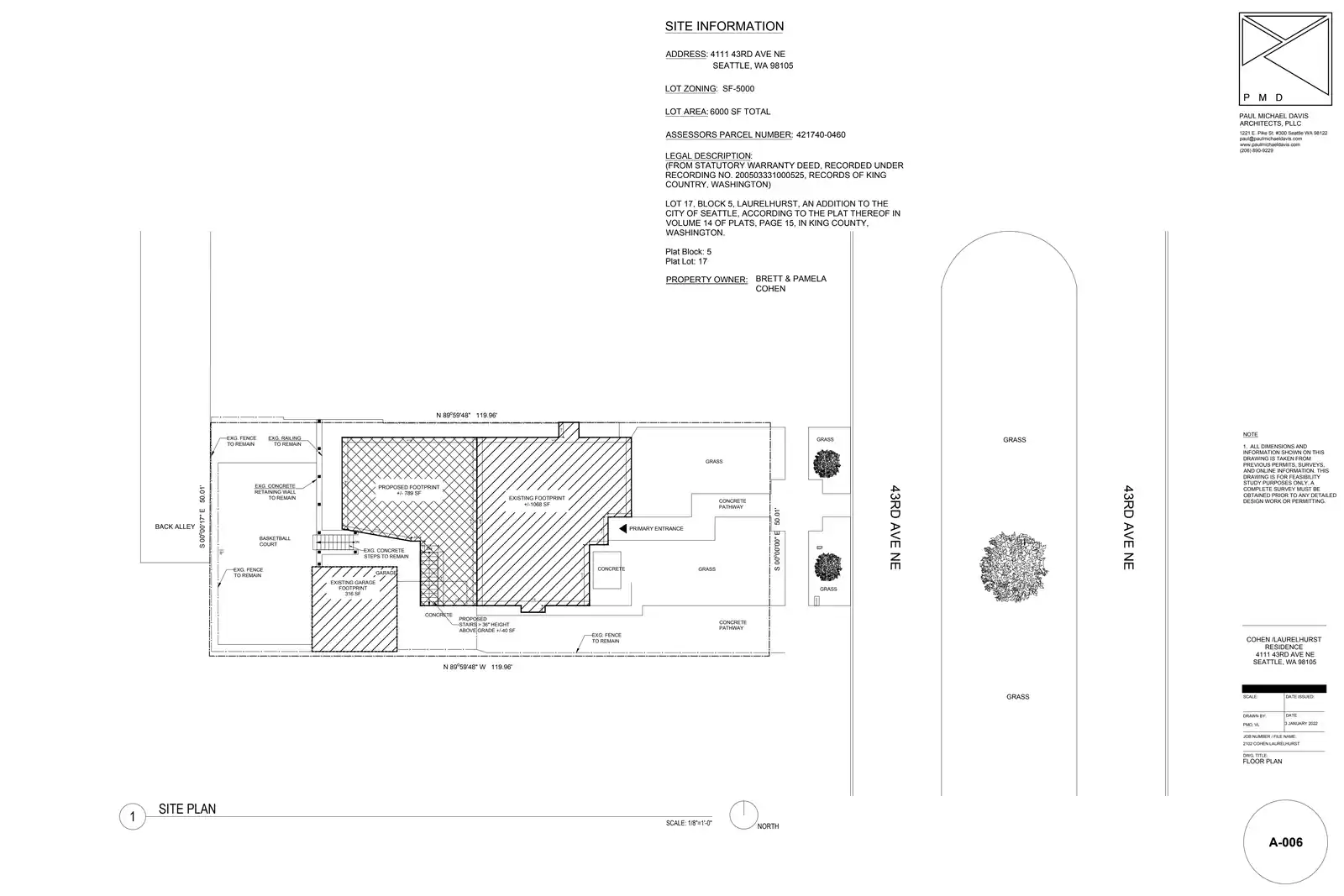 Site plan for 4111 43rd Ave NE