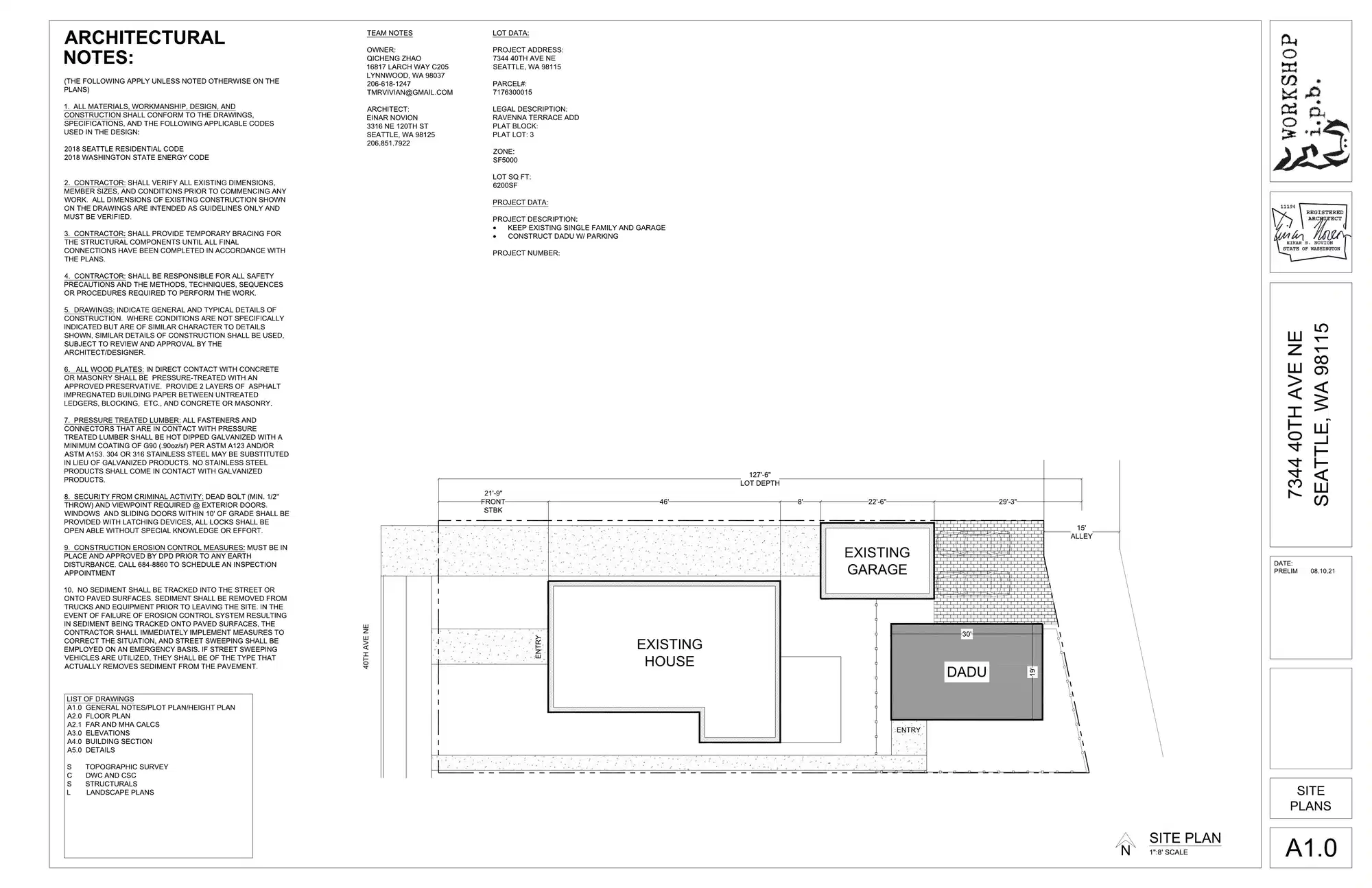 Site plan for 7342 40th Ave NE