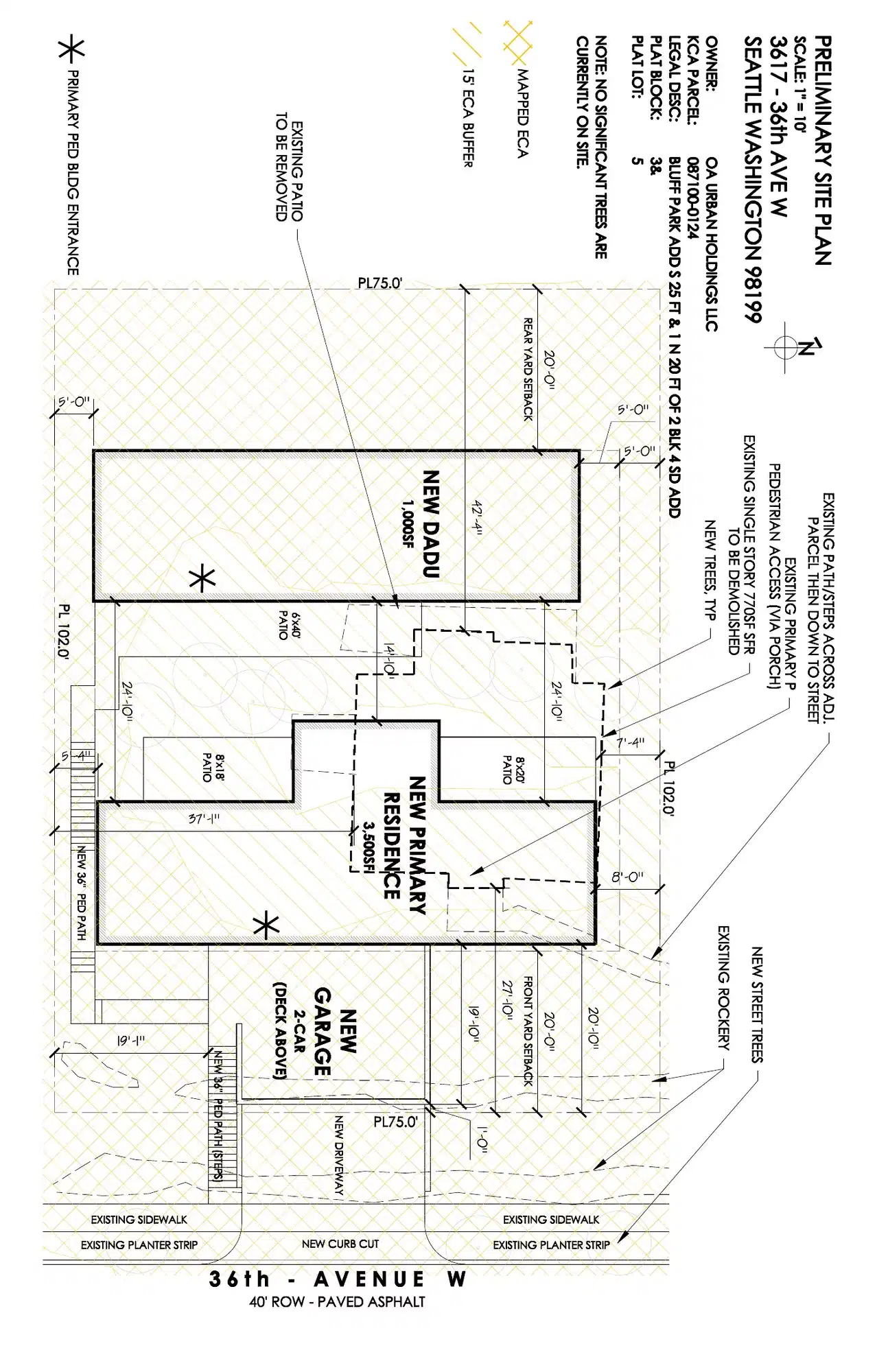 Site plan for 3615 36th Ave W