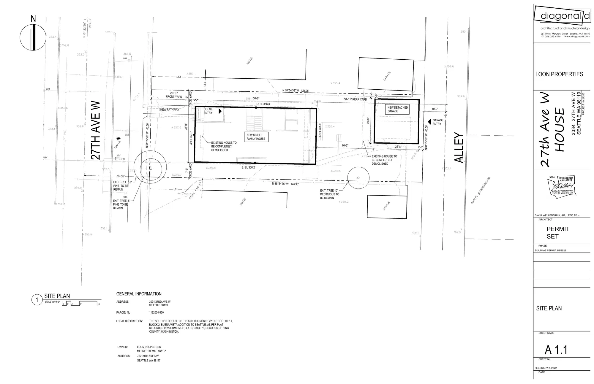 Site plan for 3034 27th Ave W