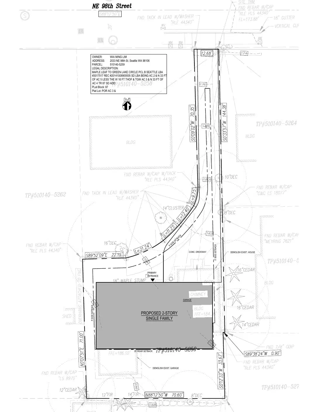 Site plan for 2033 NE 98th St