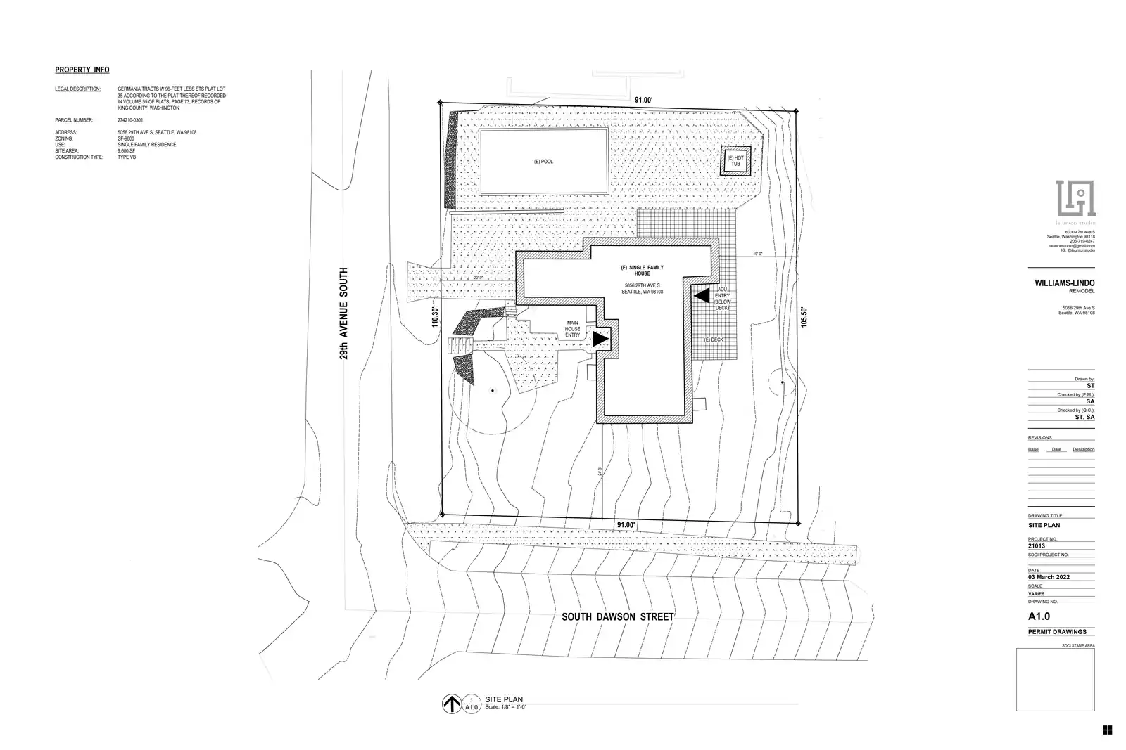 Site plan for 2906 S Dawson St