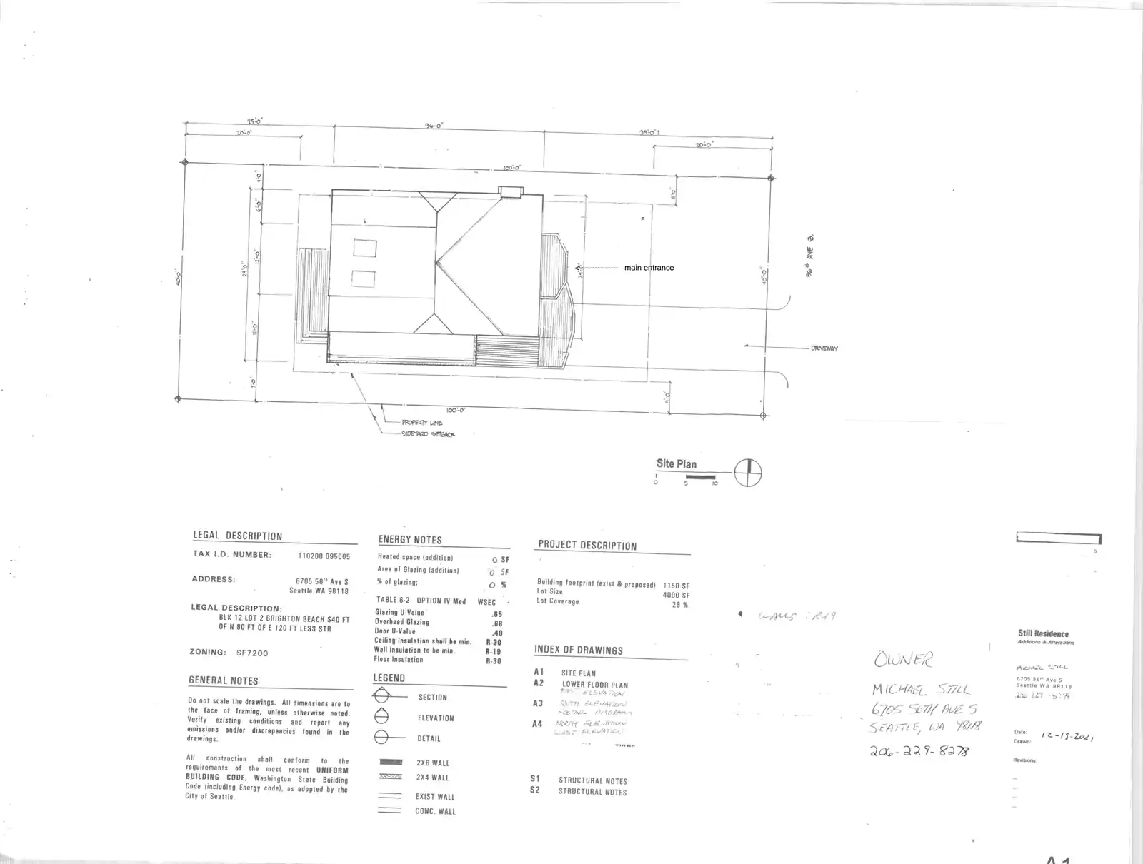 Site plan for 6705 56th Ave S