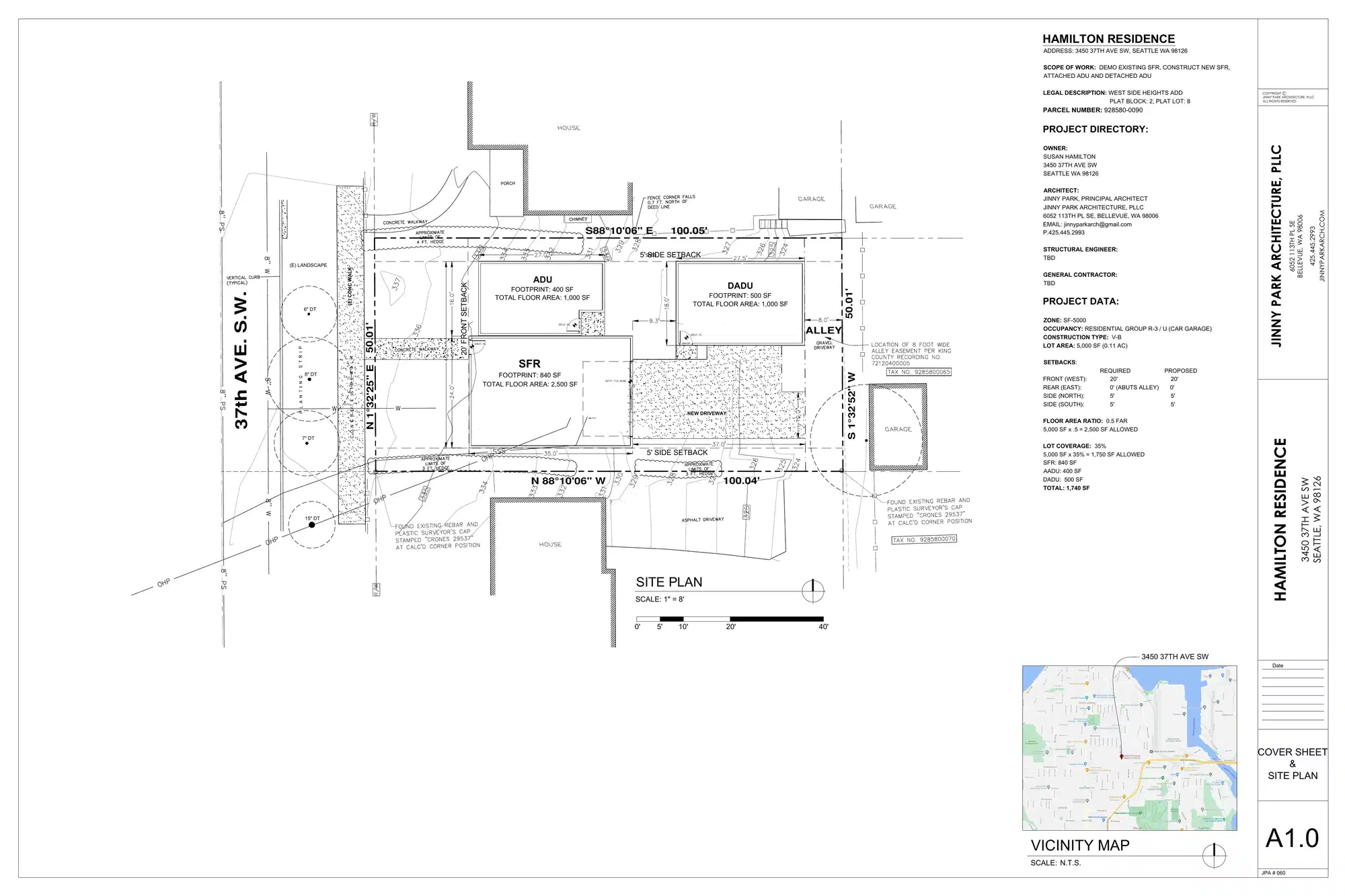 Site plan for 3450 37th Ave SW