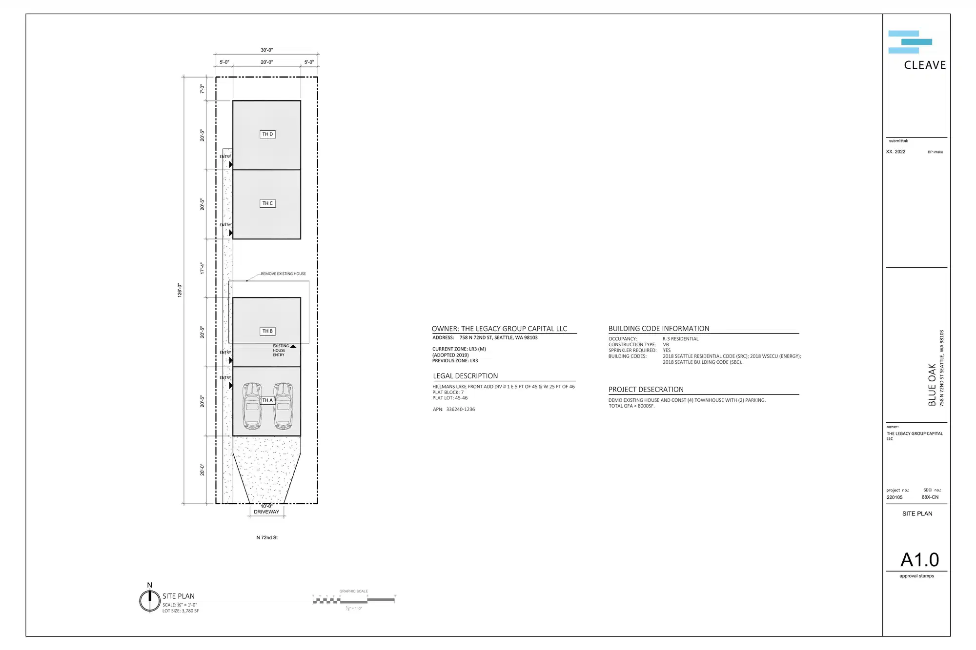 Site plan for 758 N 72nd St