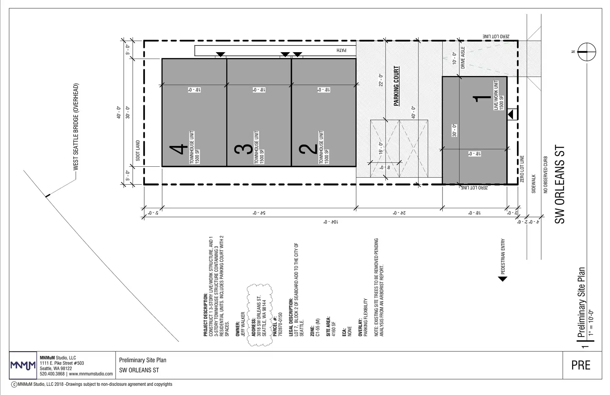 Site plan for 3020 SW Orleans St