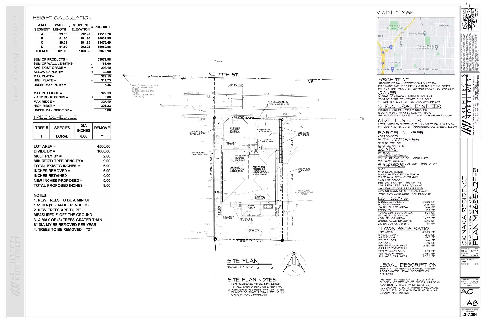 Site plan for 3513 NE 77th St