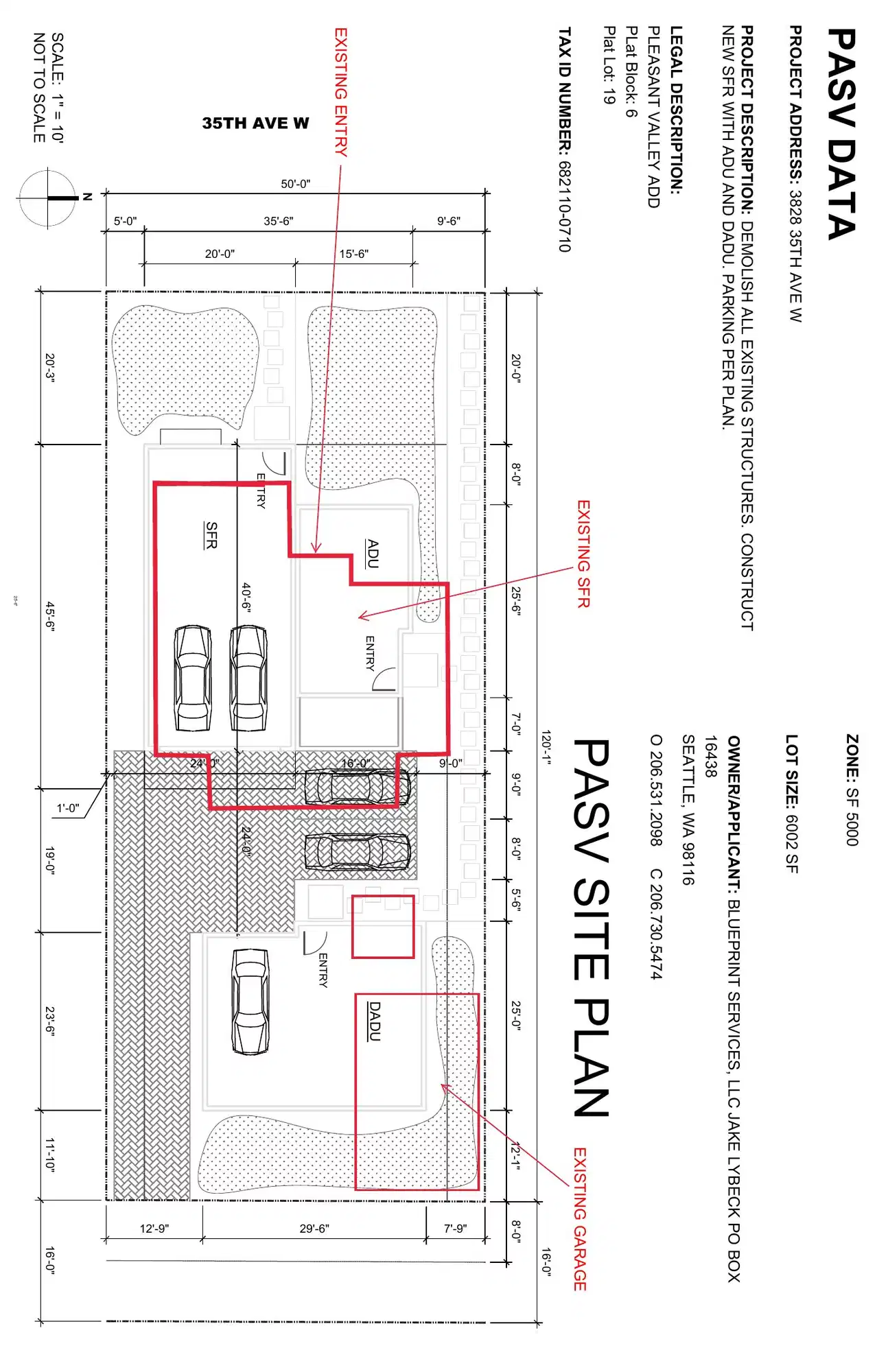 Site plan for 3828 35th Ave W