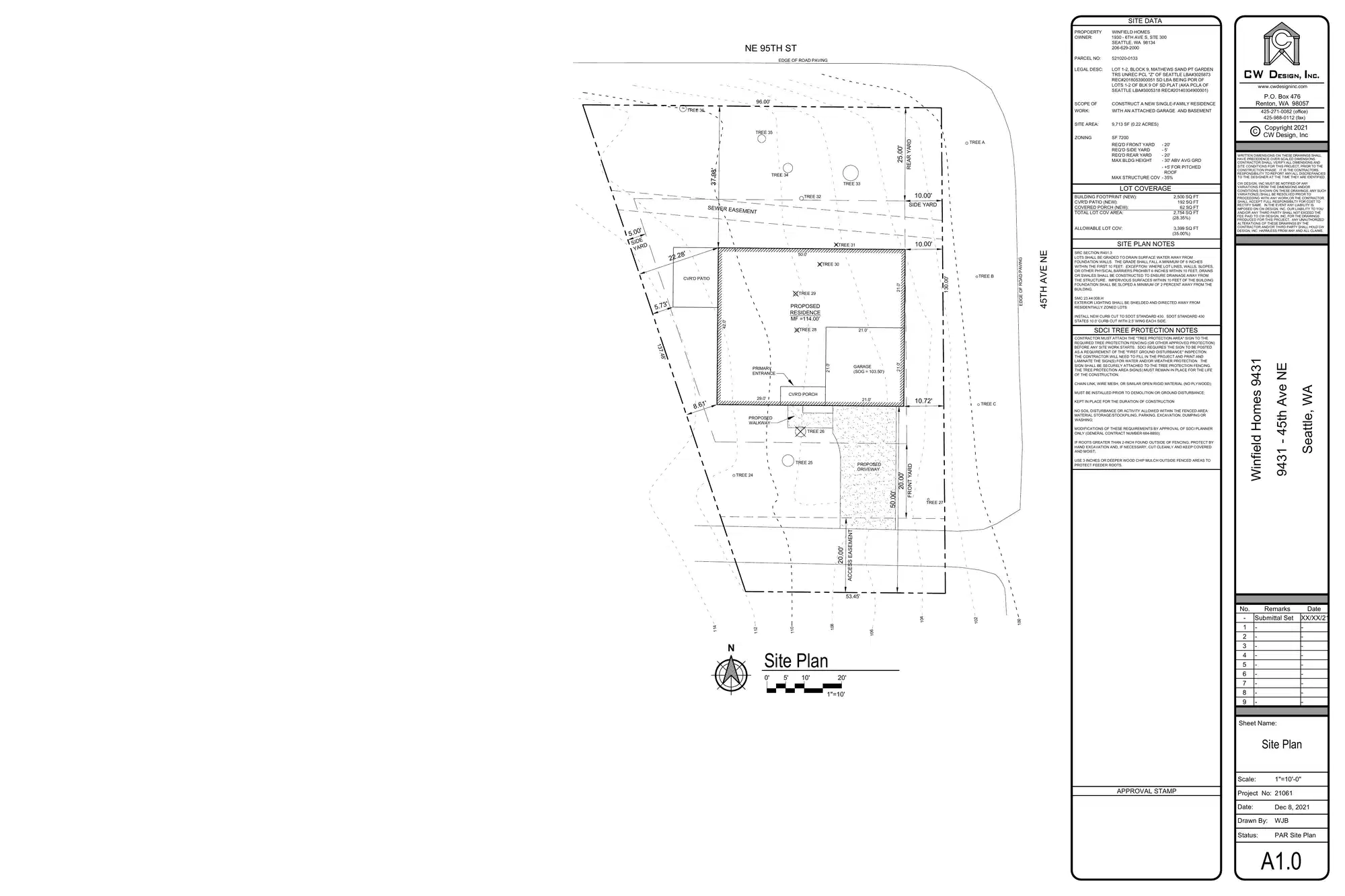 Site plan for 9431 45th Ave NE