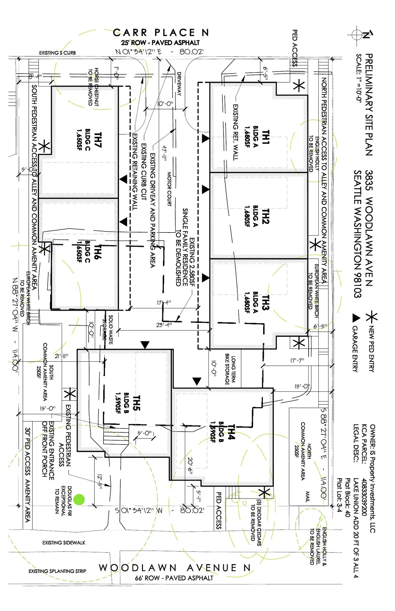 Site plan for 3835 Woodlawn Ave N